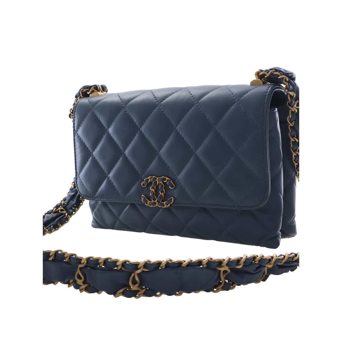 Chanel Medium Quilted Calfskin 19 Flap — Blue