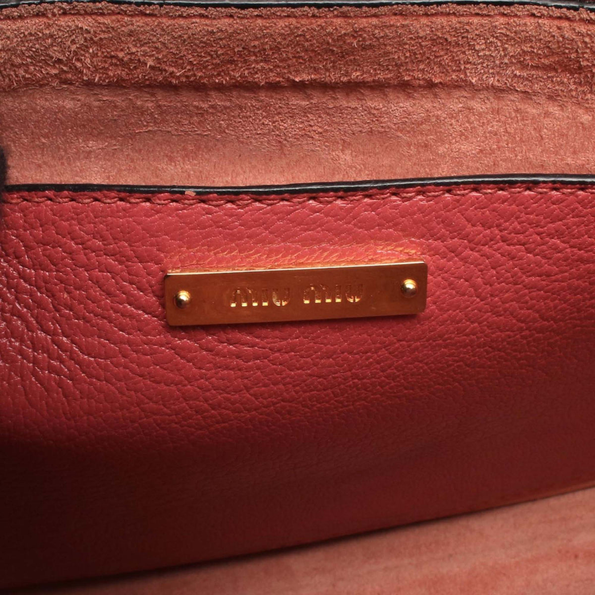 Miu Miu Goatskin Madras Satchel — Pink