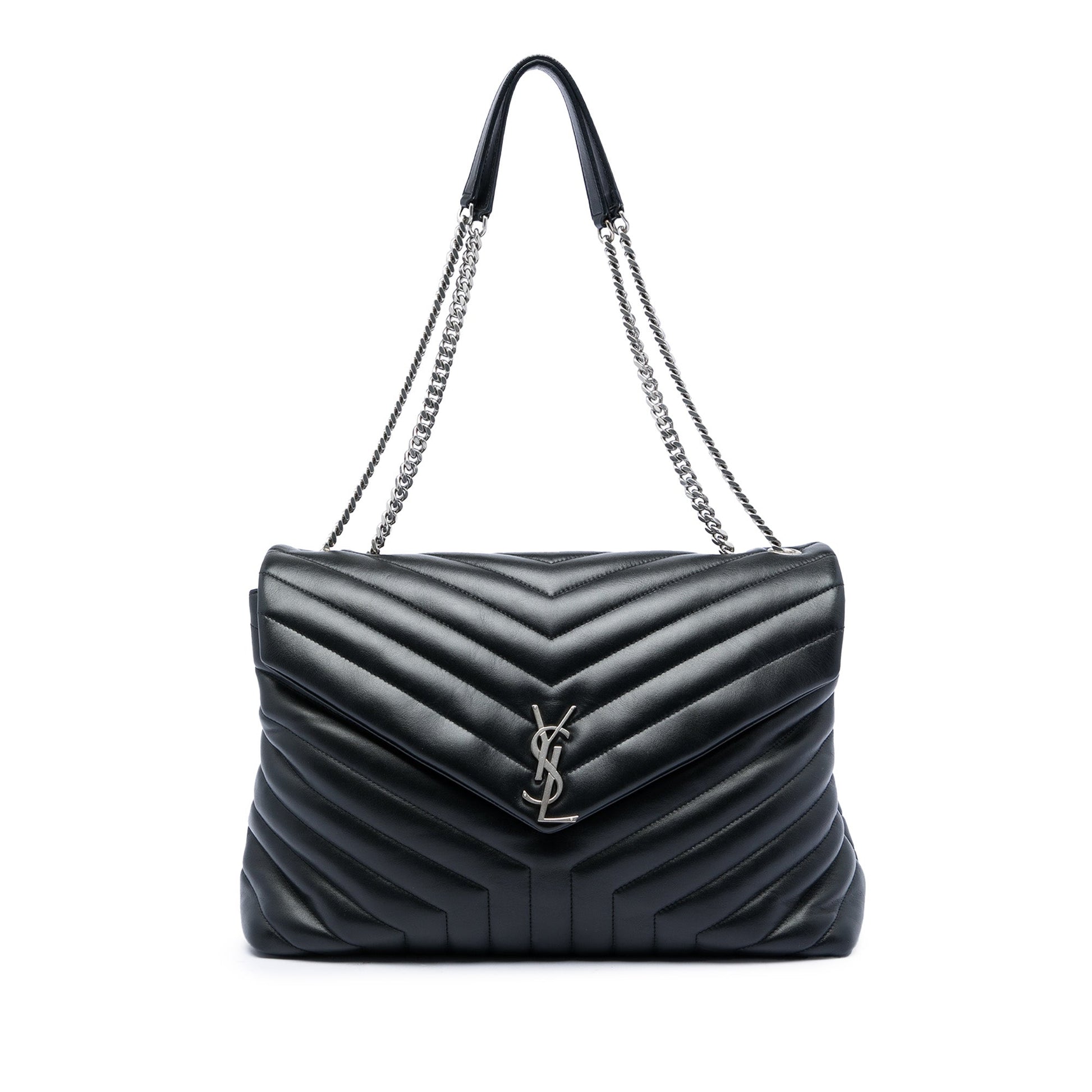 Saint Laurent Large Matelasse Calfskin Monogram LouLou Shoulder Bag