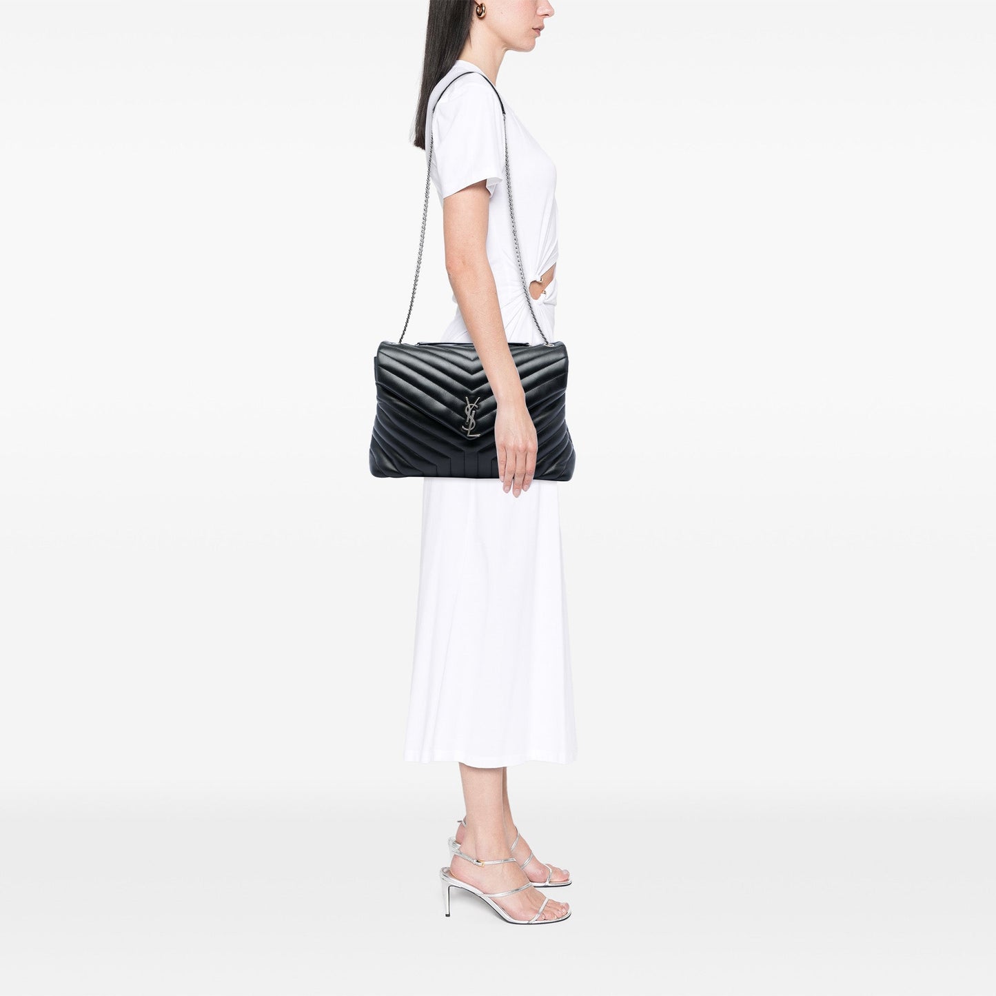 Saint Laurent Large Matelasse Calfskin Monogram LouLou Shoulder Bag