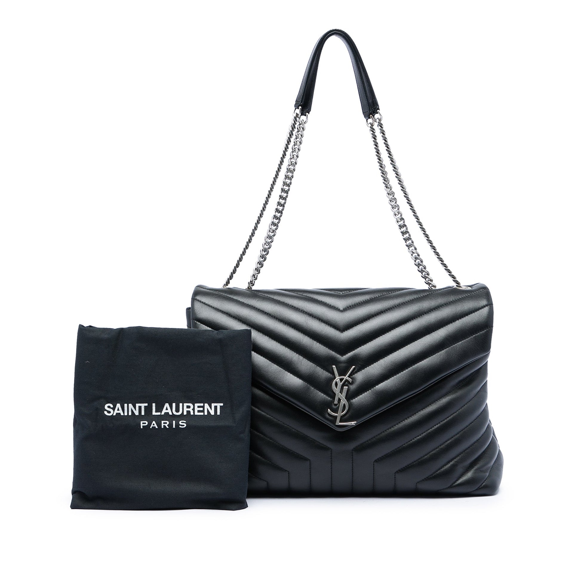 Saint Laurent Large Matelasse Calfskin Monogram LouLou Shoulder Bag