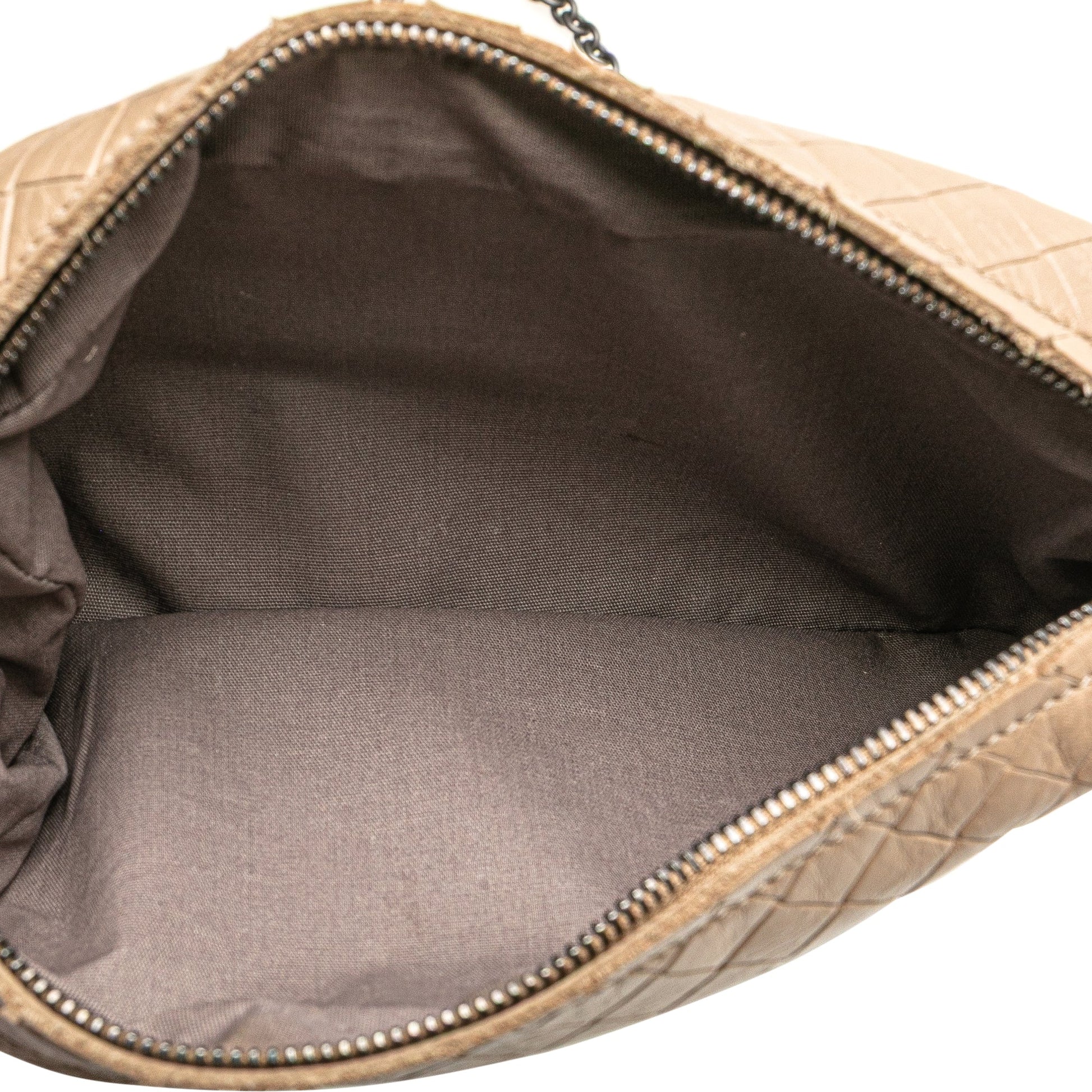 Bottega Veneta Small Leather Intrecciomirage Chain Crossbody