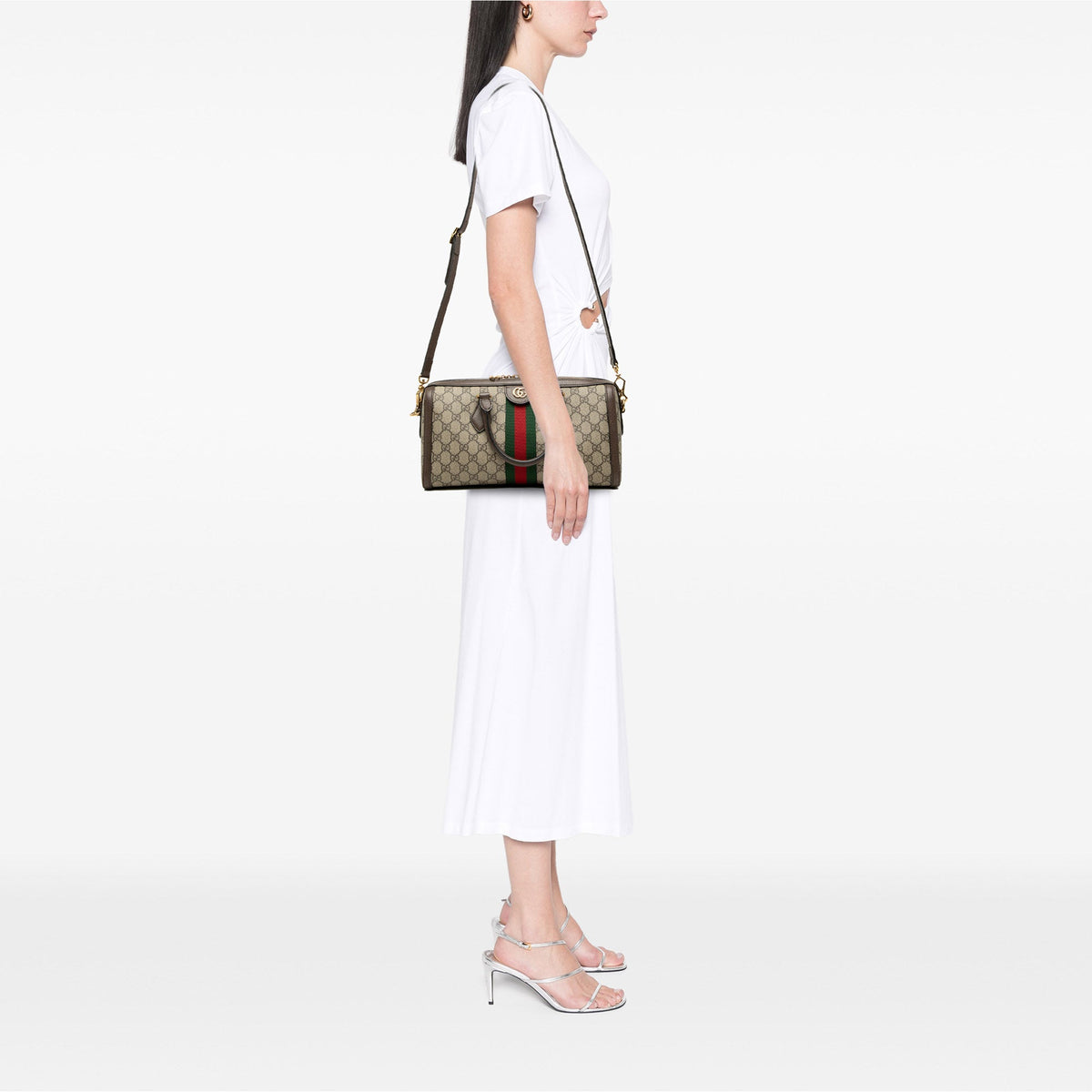 Gucci Medium GG Supreme Ophidia Top Handle Bag