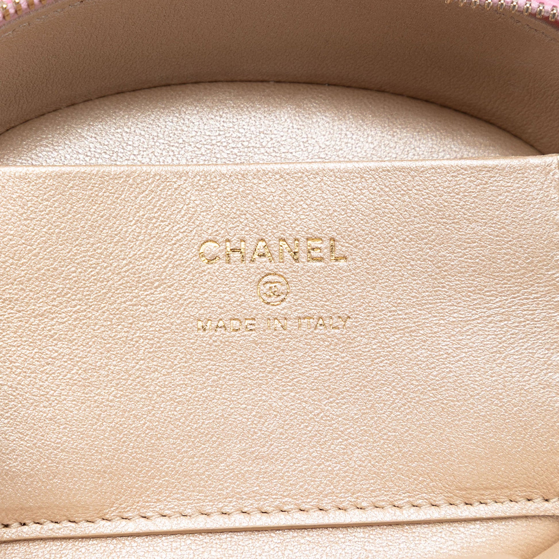CC Lambskin Ruched Oval Top Handle Bag
