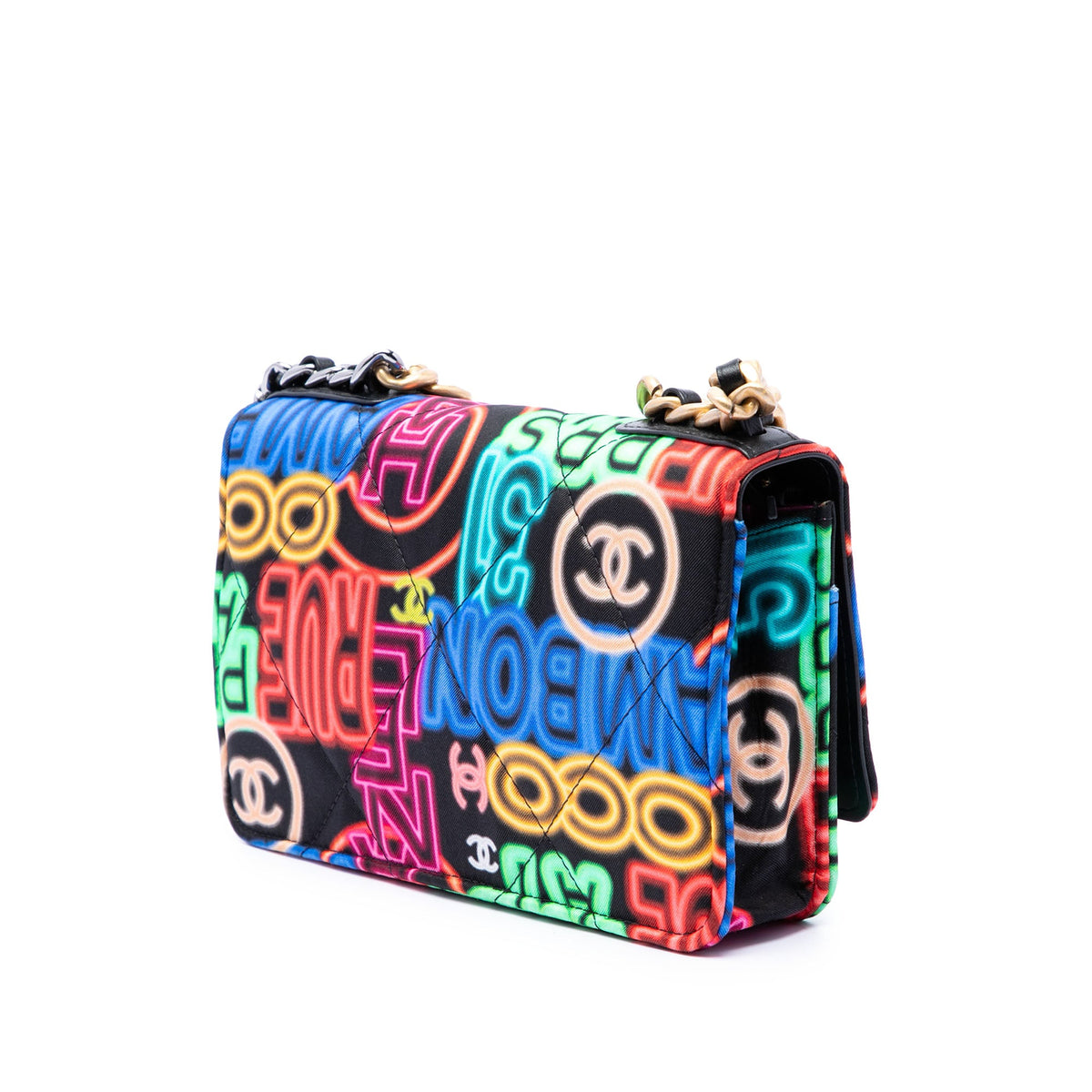 Chanel Printed Nylon Graffiti 19 Wallet on Chain