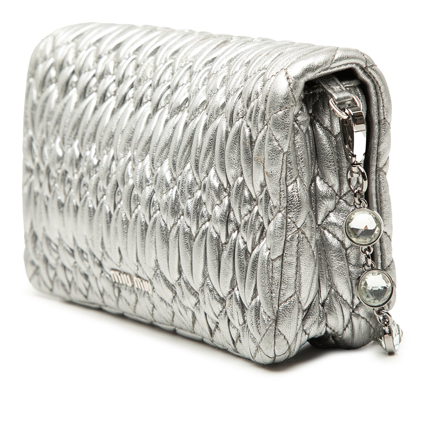 Miu Miu Matelasse Nappa Crystal Chain Shoulder Bag