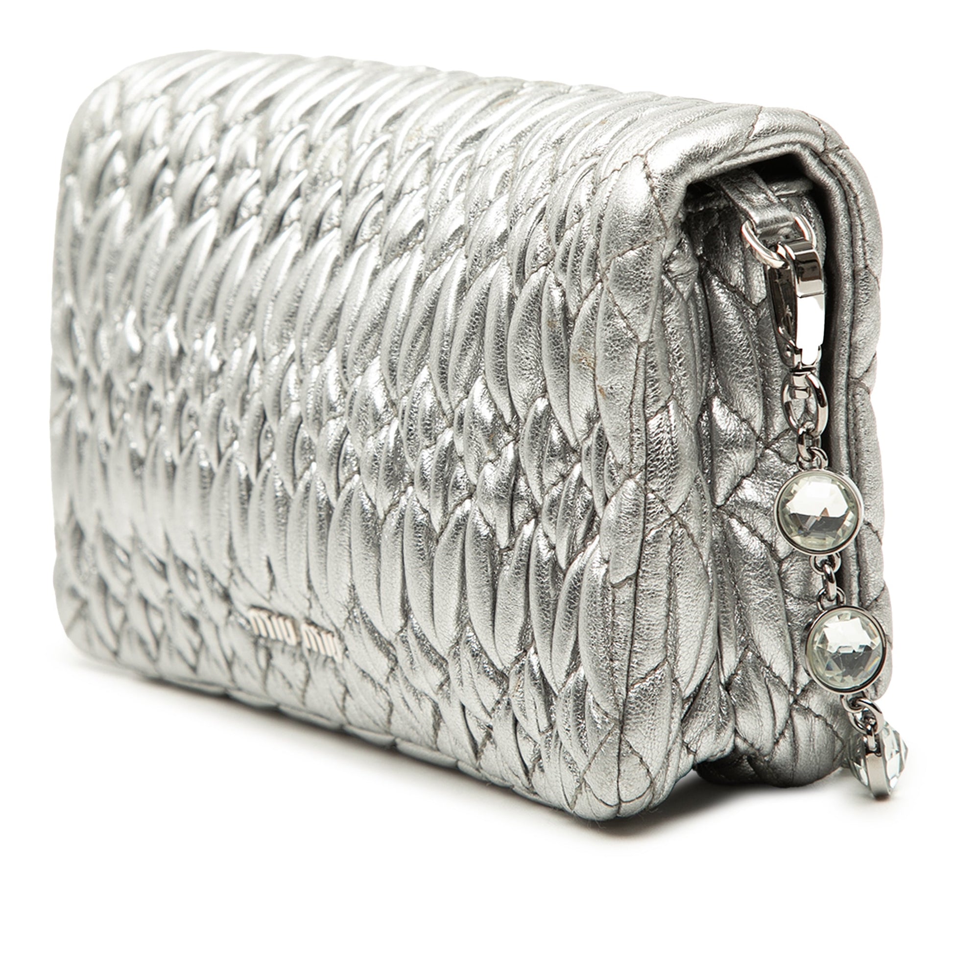 Miu Miu Matelasse Nappa Crystal Chain Shoulder Bag