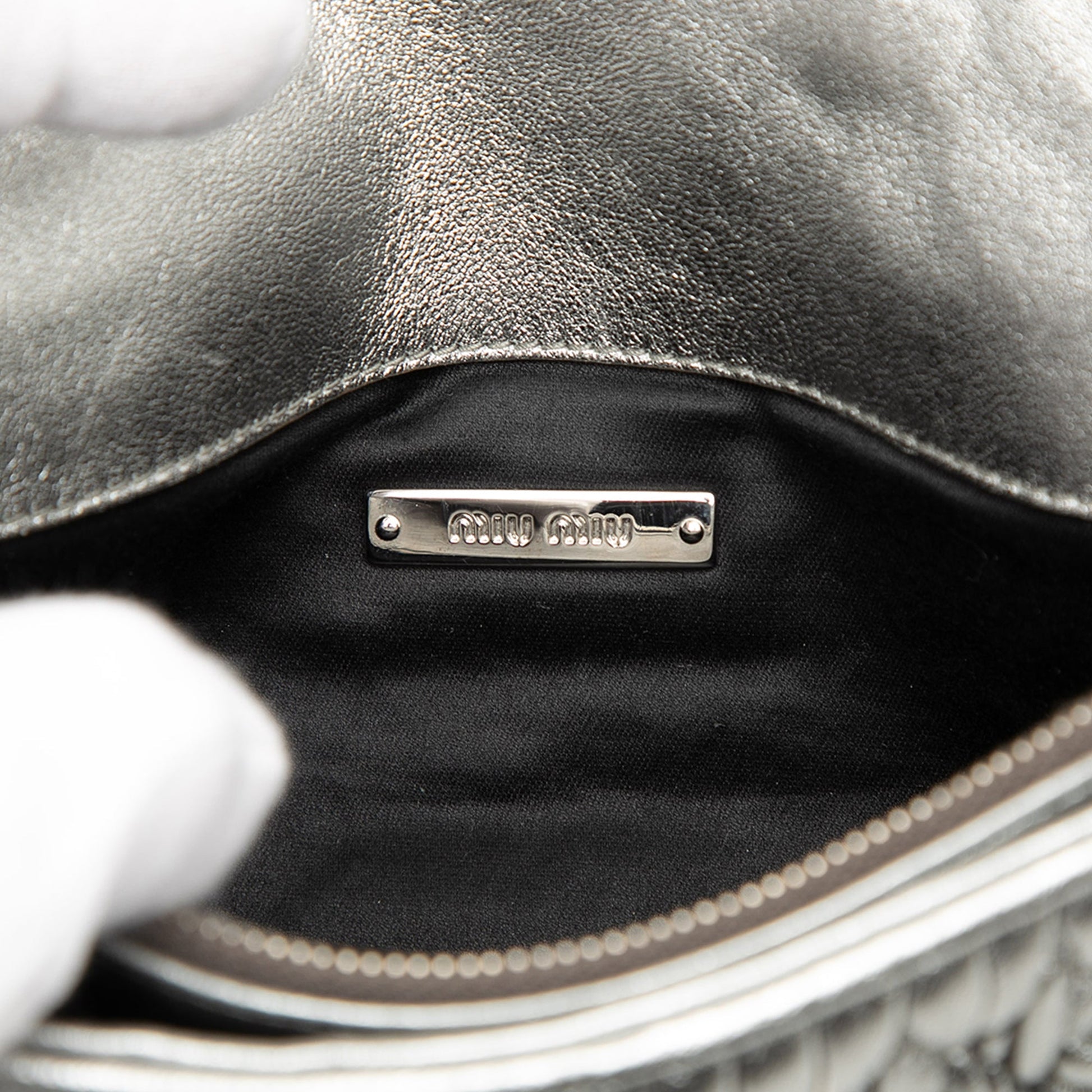 Miu Miu Matelasse Nappa Crystal Chain Shoulder Bag