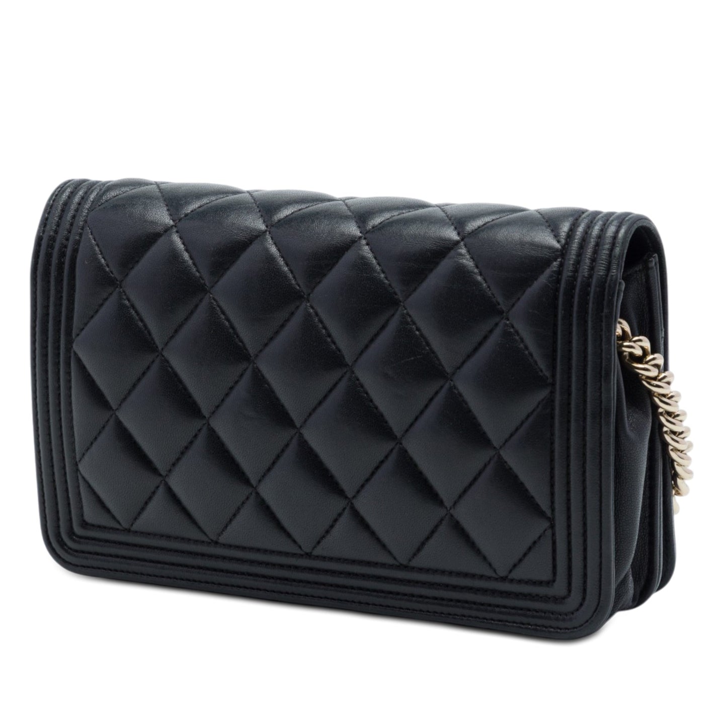 Chanel Quilted Lambskin Boy Wallet On Chain