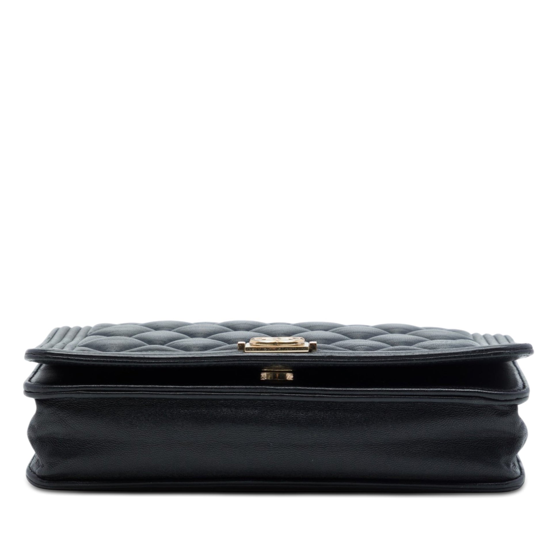 Chanel Quilted Lambskin Boy Wallet On Chain