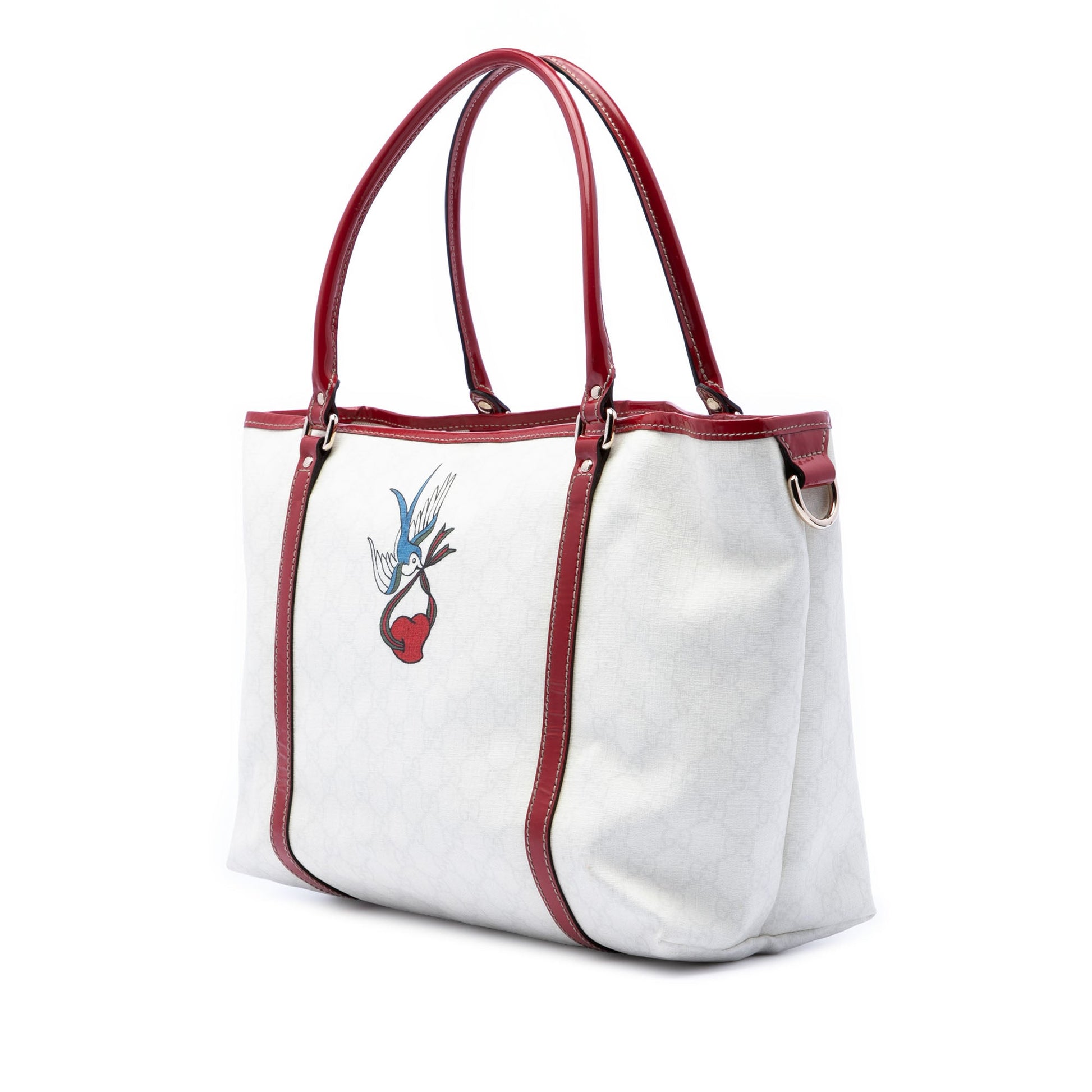 Gucci Medium GG Supreme Tattoo Heart Joy Tote