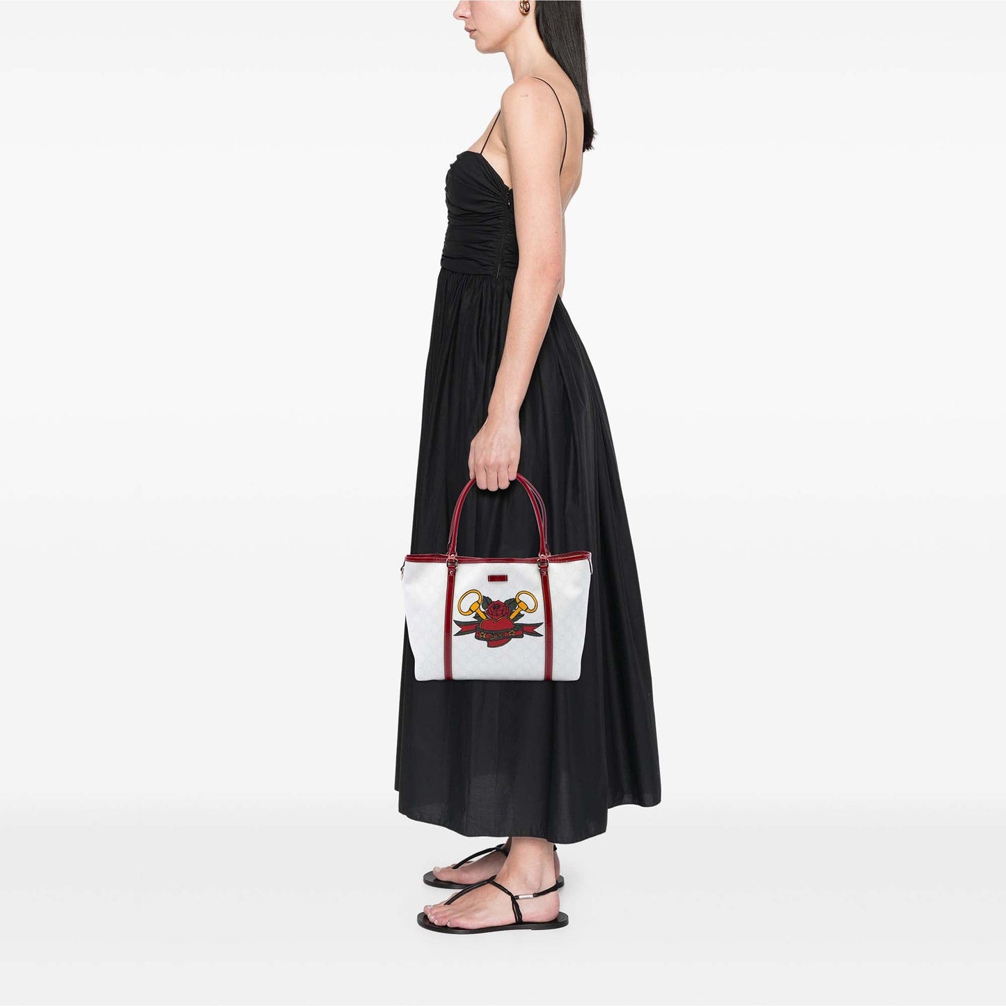 Gucci Medium GG Supreme Tattoo Heart Joy Tote