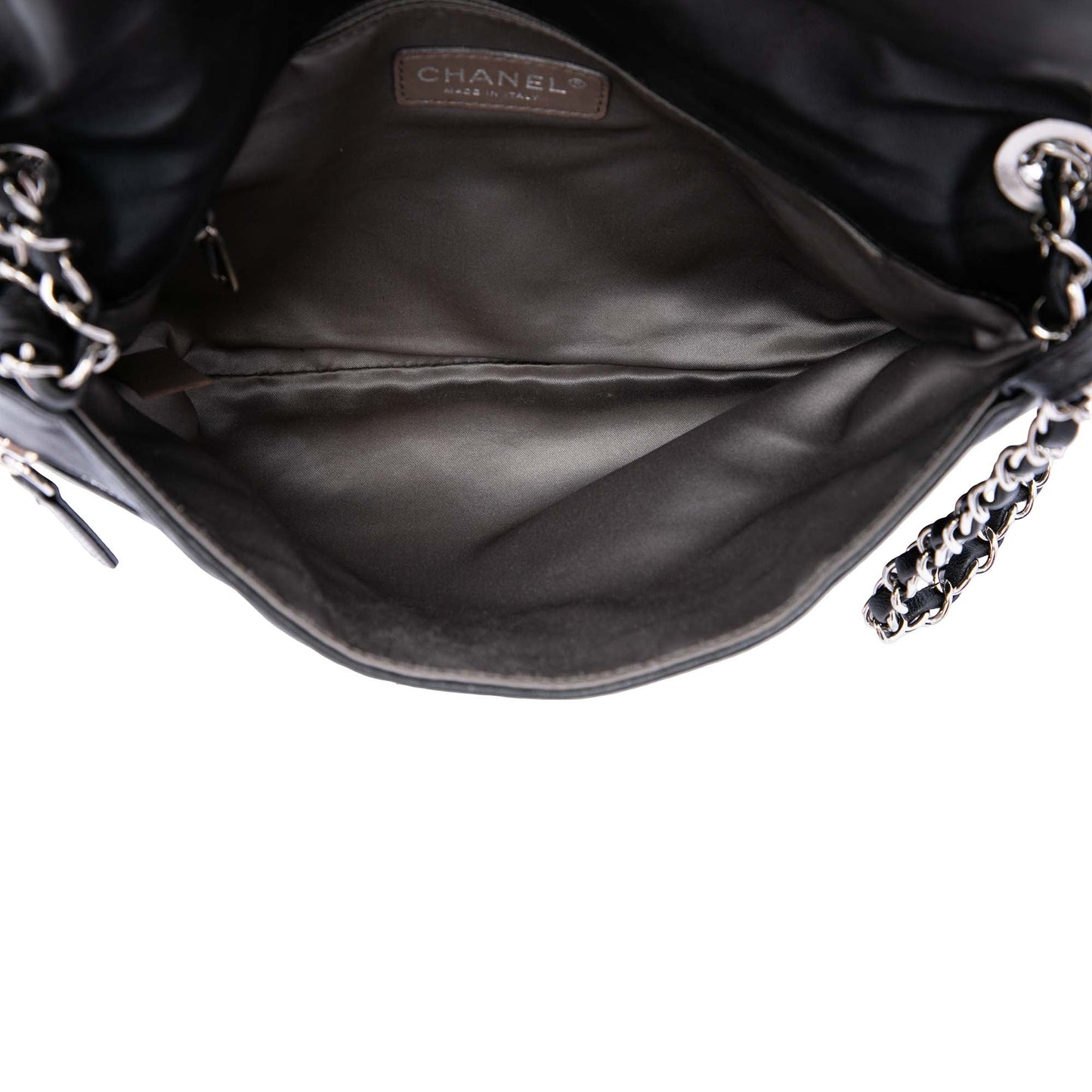 Chanel Quilted Metallic Distressed Lambskin CC Crystal Flap