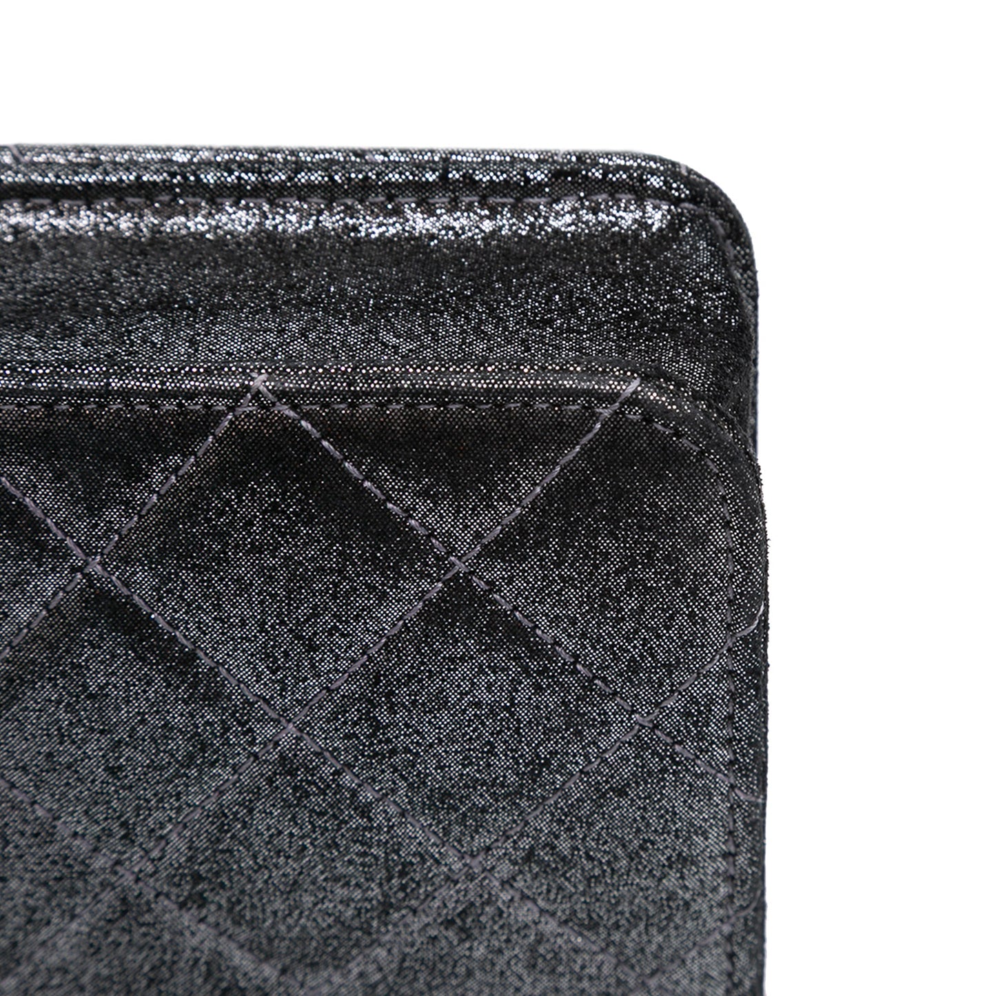 Chanel Quilted Iridescent Lambskin Tartan Button Wallet On Chain