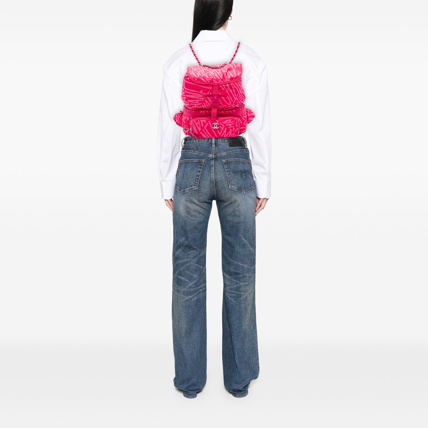 Chanel Printed Nylon Coco Neige Convertible Backpack