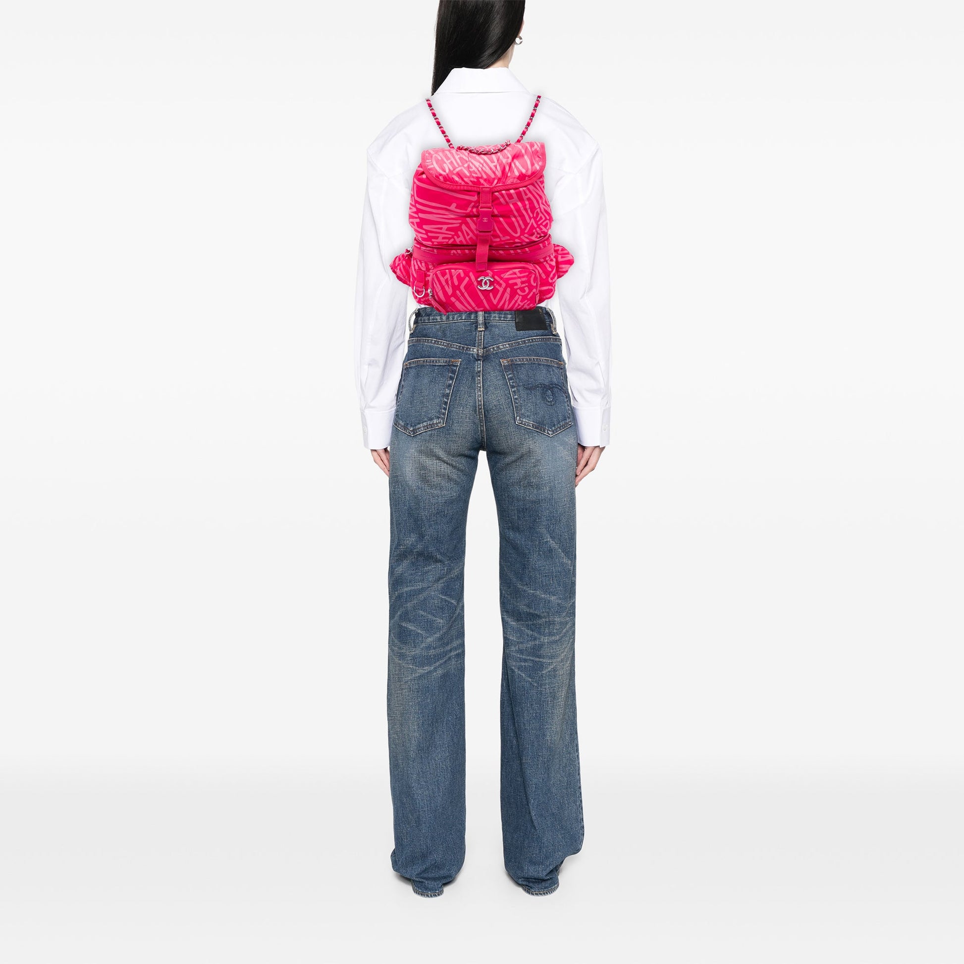 Chanel Printed Nylon Coco Neige Convertible Backpack