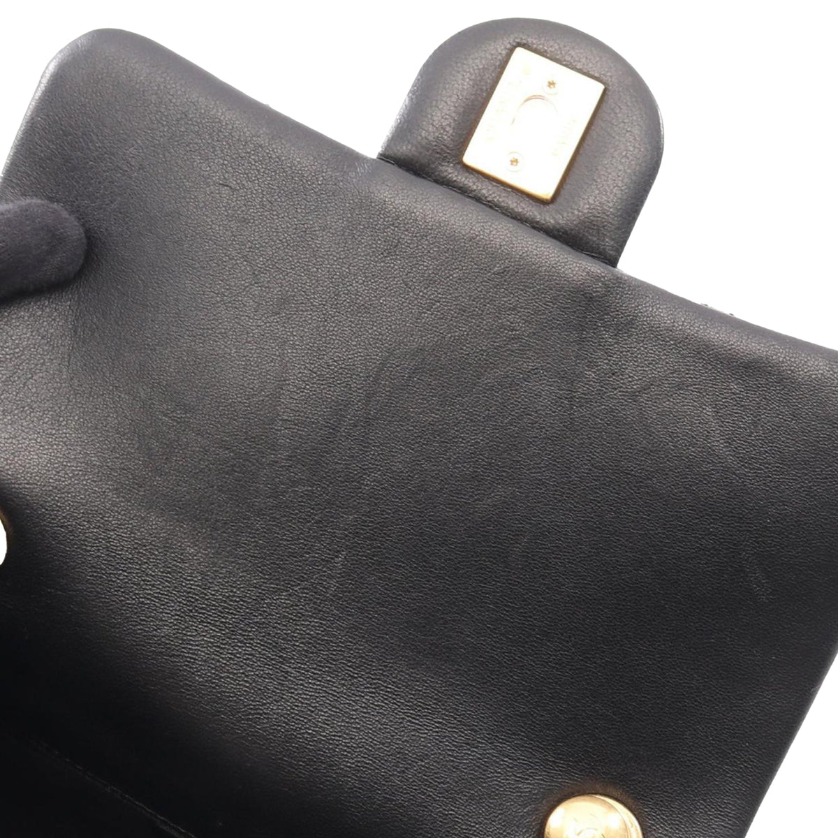 Chanel Quilted Lambskin Oval Logo Chain Top Handle Flap