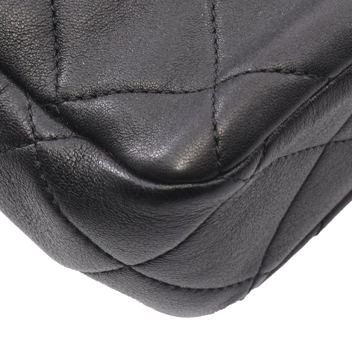 Chanel Quilted Lambskin Oval Logo Chain Top Handle Flap