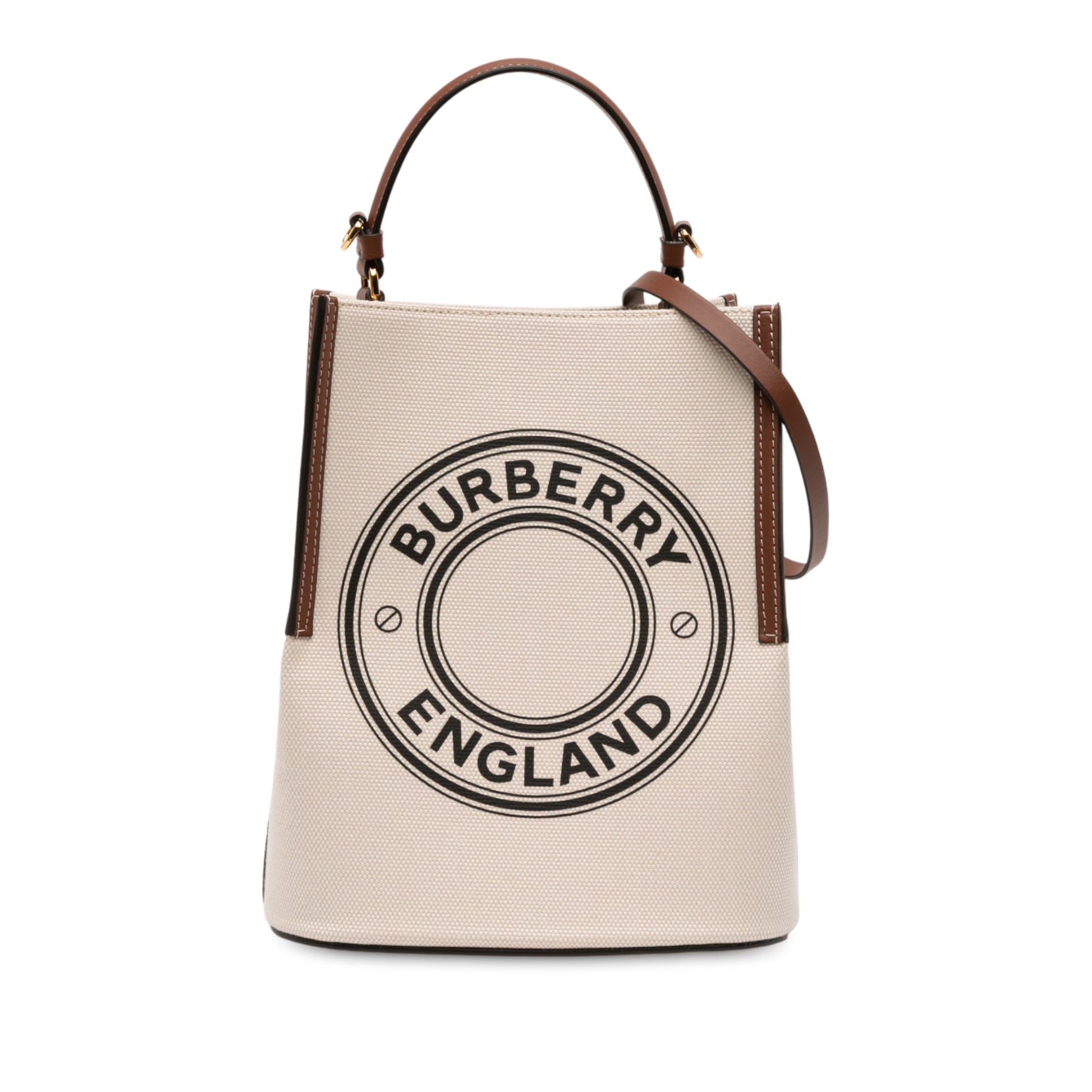 Burberry Small Canvas Logo Peggy Bucket Bag