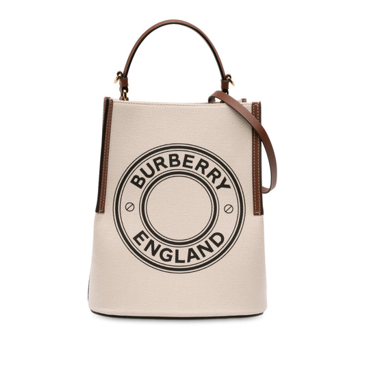 Burberry Small Canvas Logo Peggy Bucket Bag