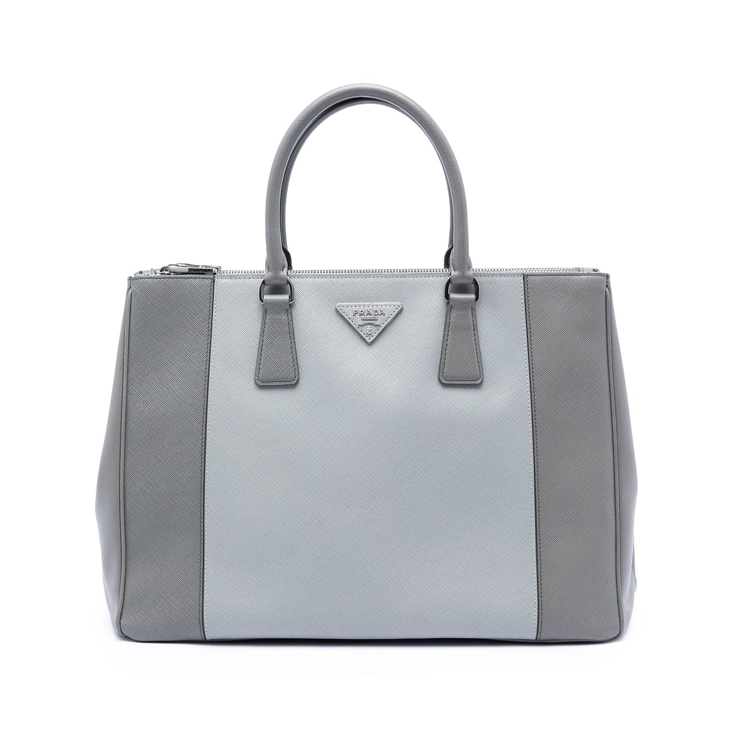 Prada Large Bicolor Saffiano Lux Galleria Double Zip Satchel
