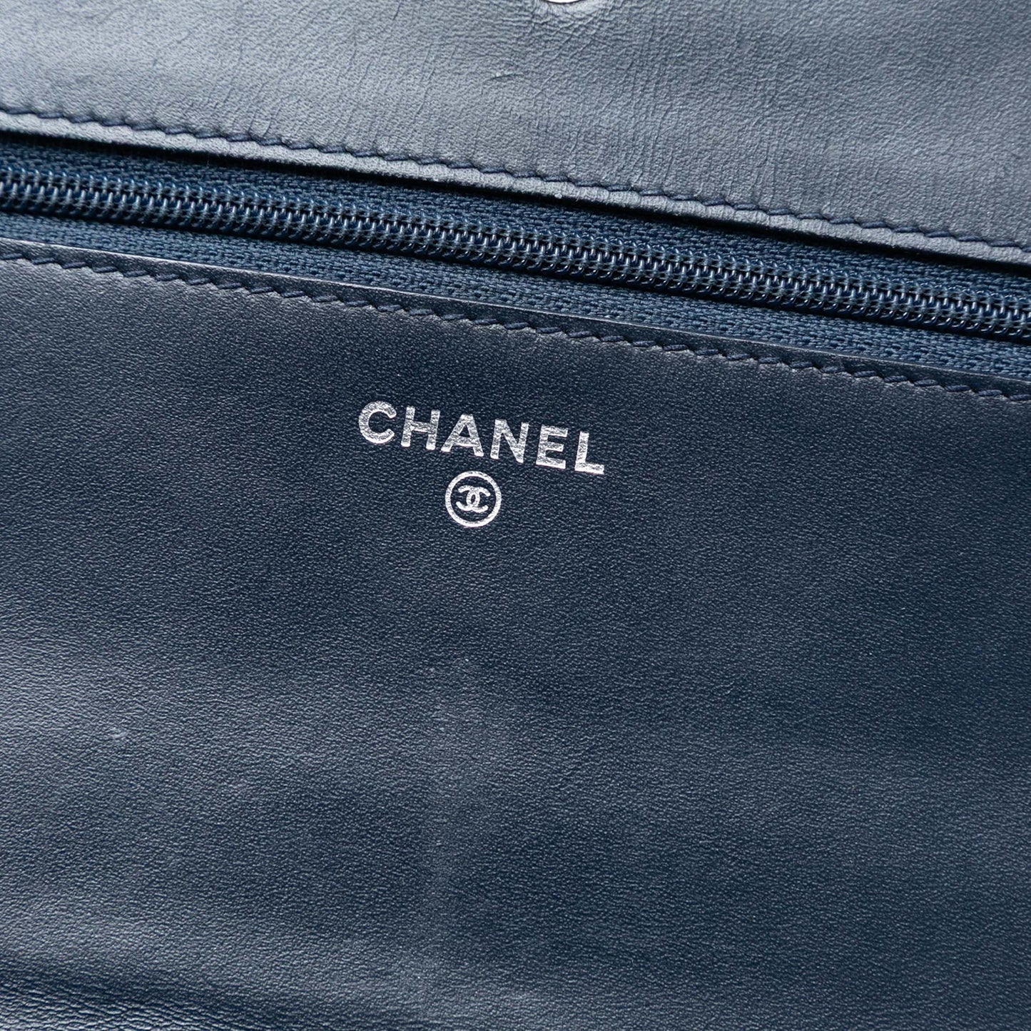 Chanel CC Patent Whipstitch Wallet On Chain