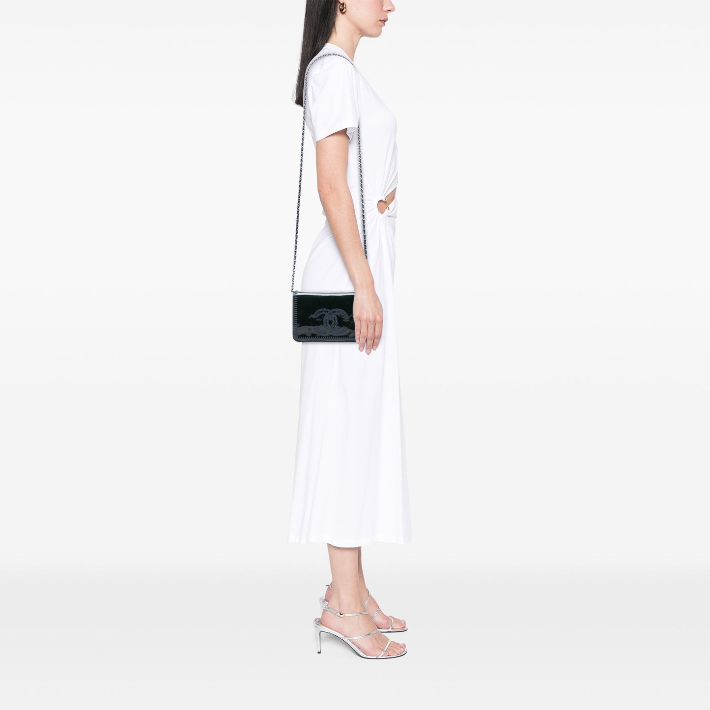 Chanel CC Patent Whipstitch Wallet On Chain