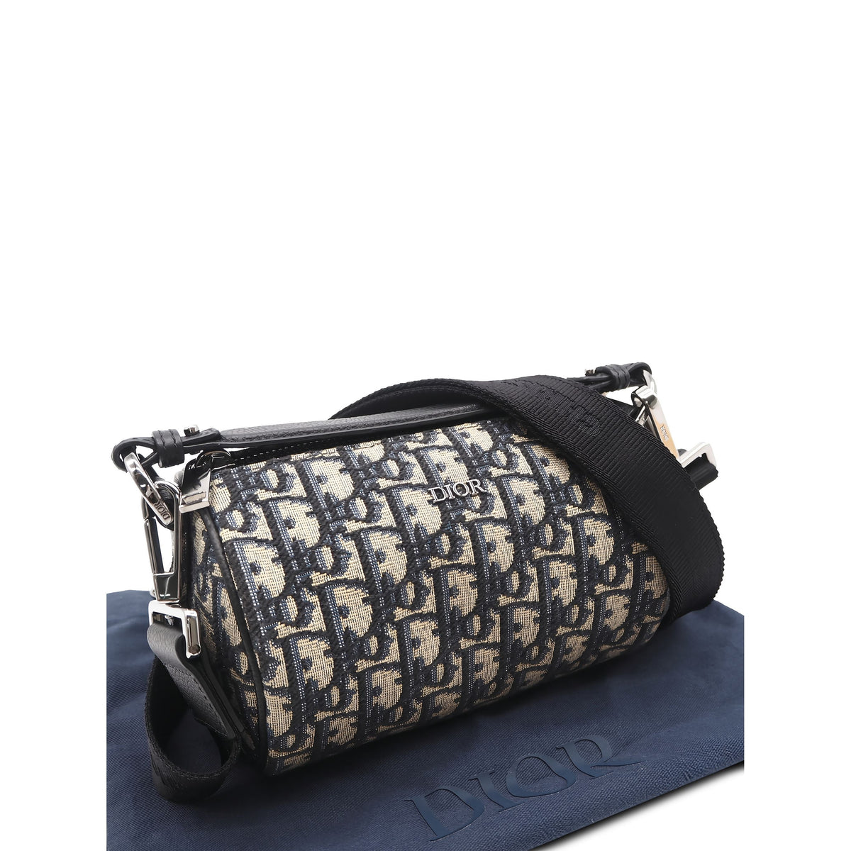 Dior Mini Oblique Canvas Roller Messenger Bag — Blue