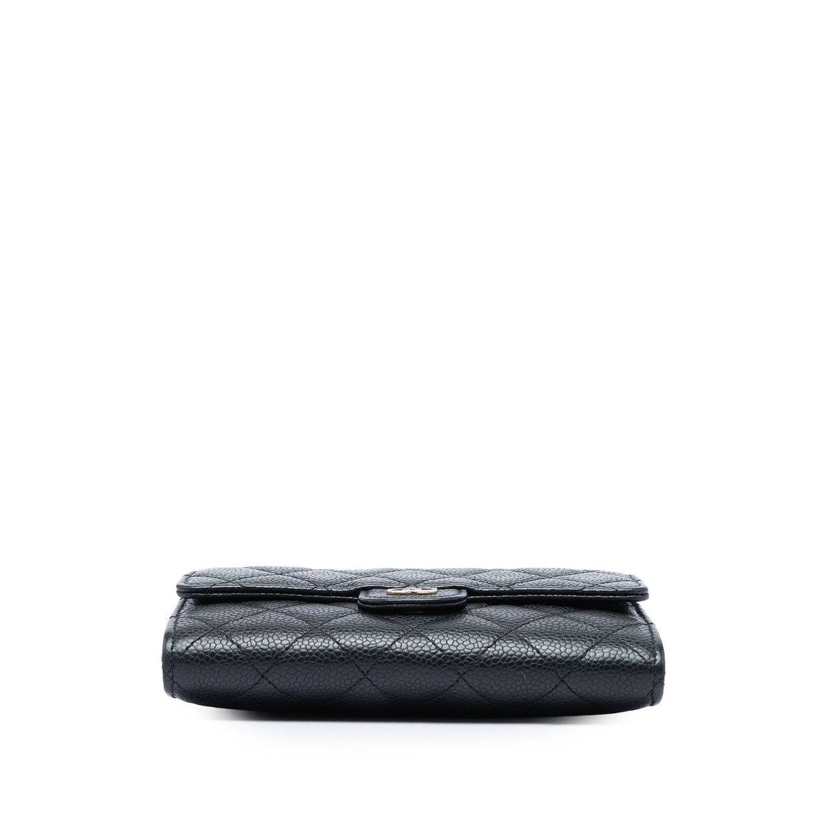 Chanel Mini Classic Caviar Flap Wallet on Chain — Black