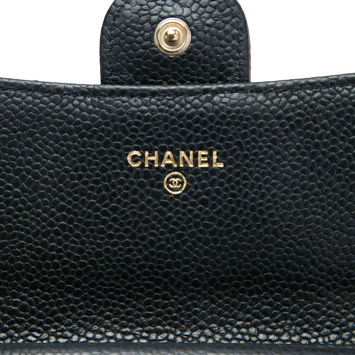 Chanel Mini Classic Caviar Flap Wallet on Chain — Black