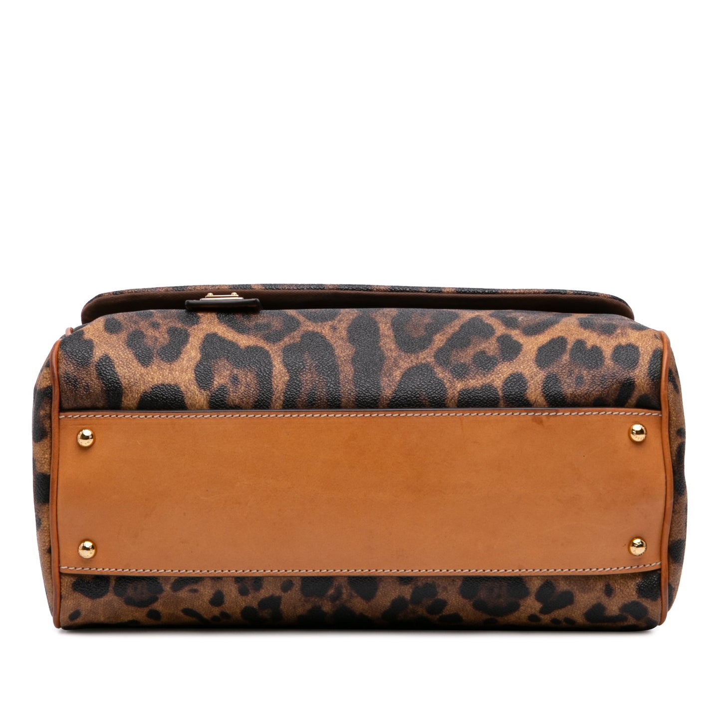 Dolce & Gabbana Large Leopard Print Coated Canvas Miss Sicily Satchel