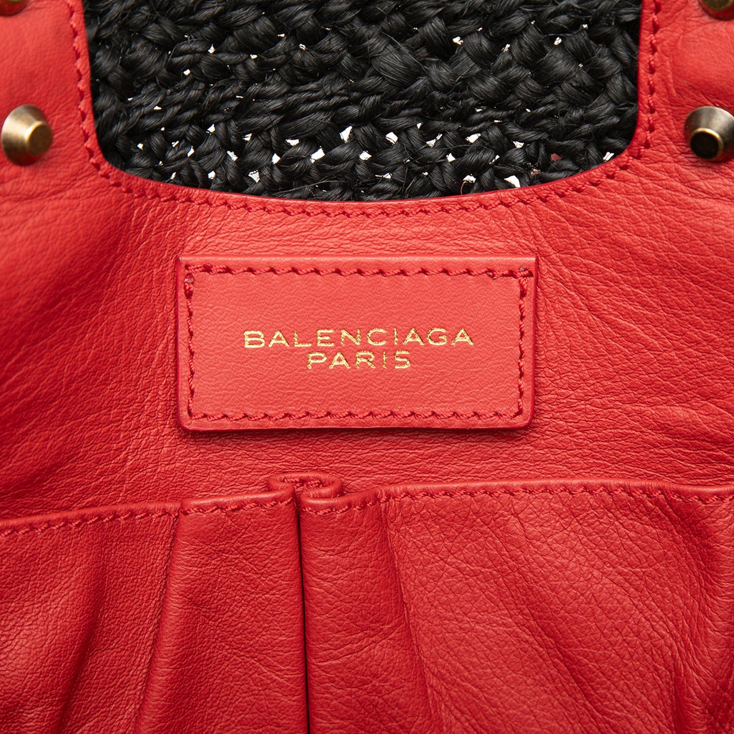 Balenciaga Raffia Motocross Classic Panier Basket Tote