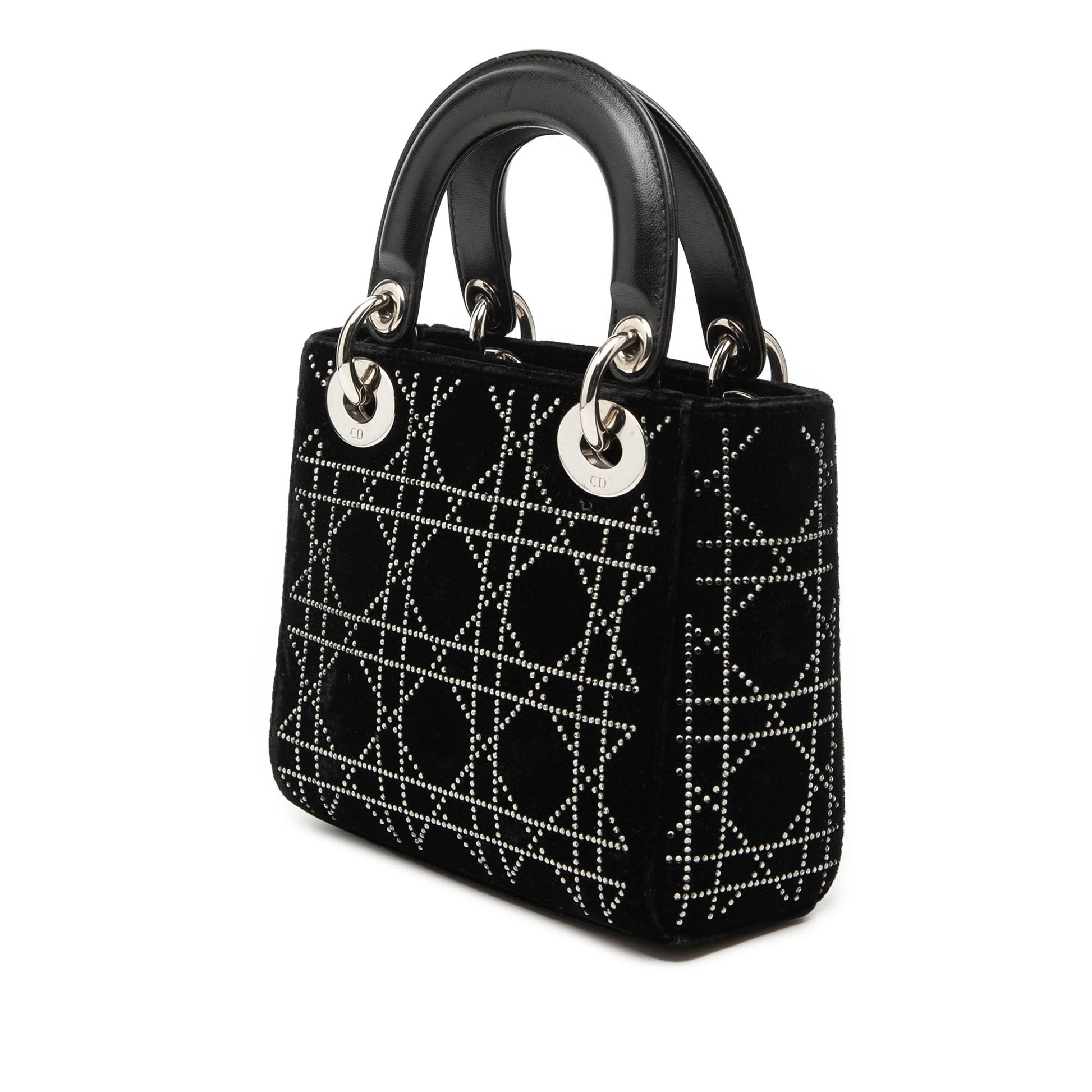 Dior Mini Velvet Cannage Strass Embellished Lady Dior