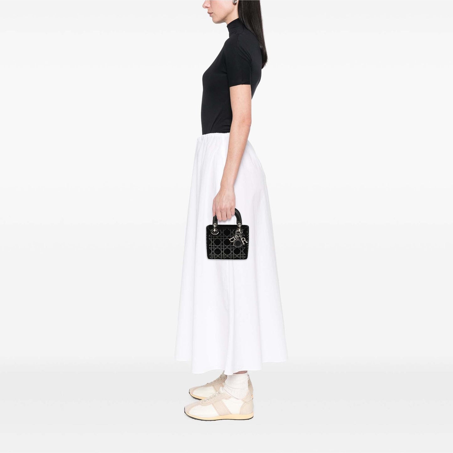 Dior Mini Velvet Cannage Strass Embellished Lady Dior
