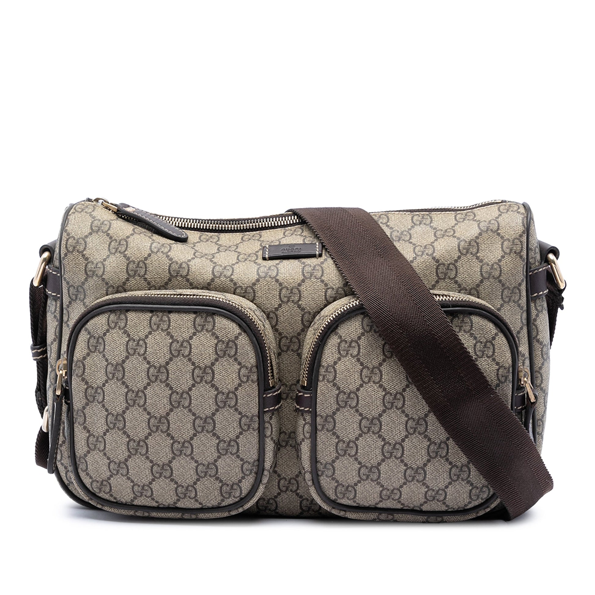 Gucci GG Supreme Double Pocket Crossbody
