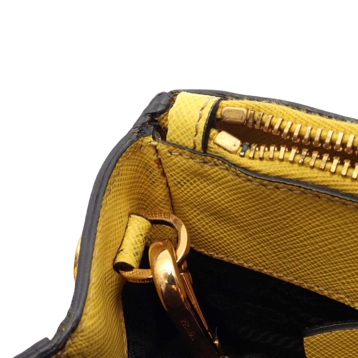 Prada Medium Saffiano Lux Galleria Double Zip Satchel — Yellow