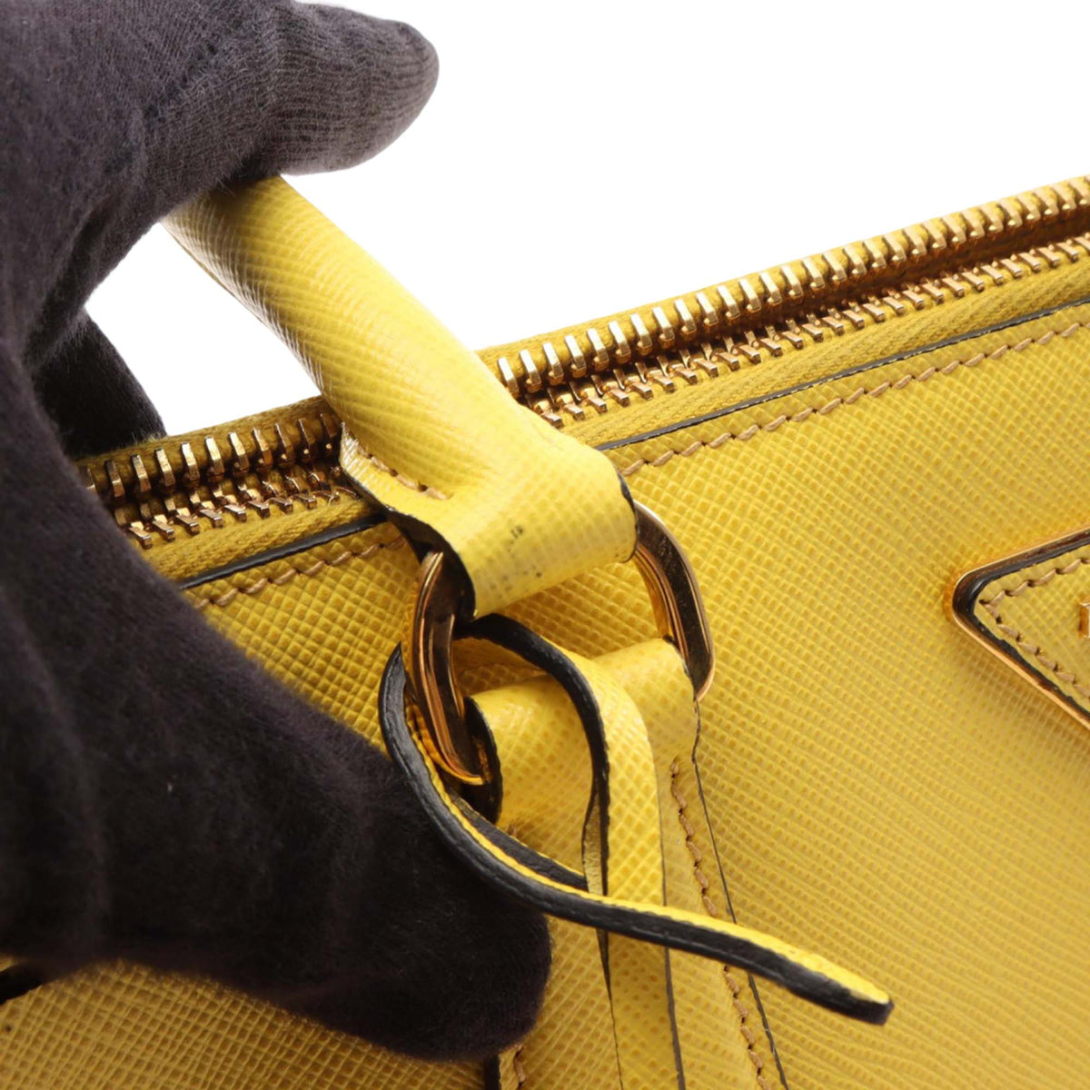 Prada Medium Saffiano Lux Galleria Double Zip Satchel — Yellow