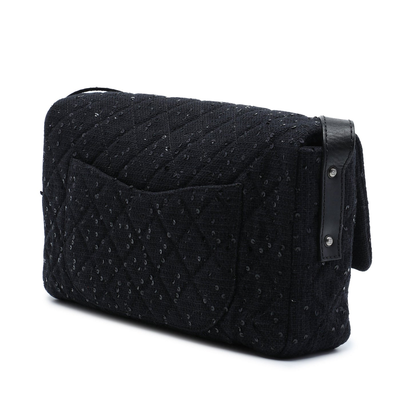 Chanel Jumbo Sequin Embellished Quilted Tweed Reissue 2.55 Messenger Flap