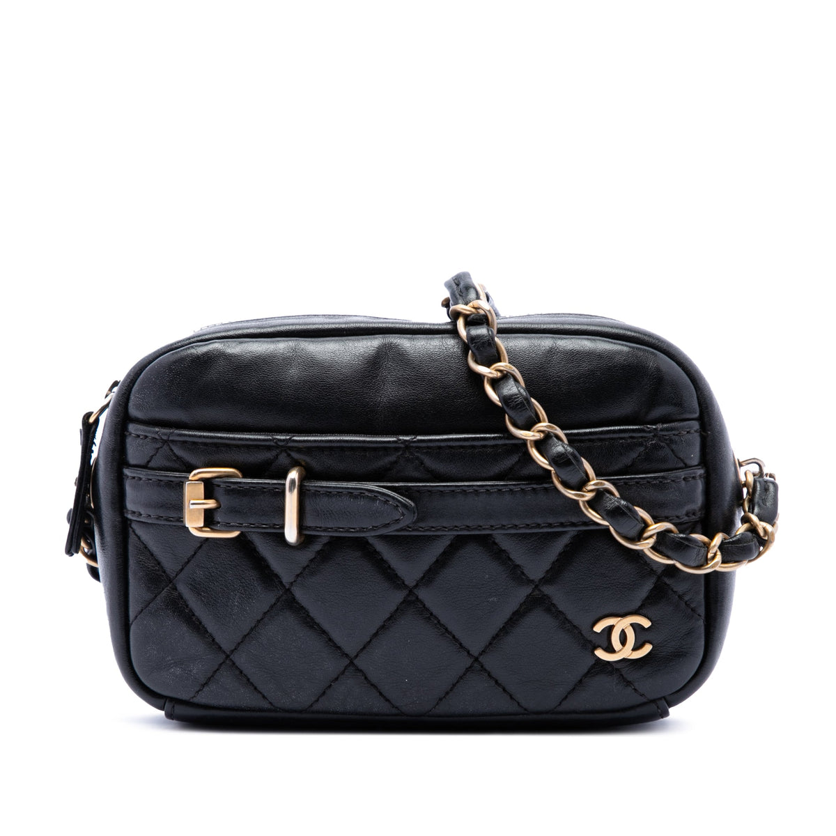 Chanel Small Quilted Lambskin Buckle Camera Bag