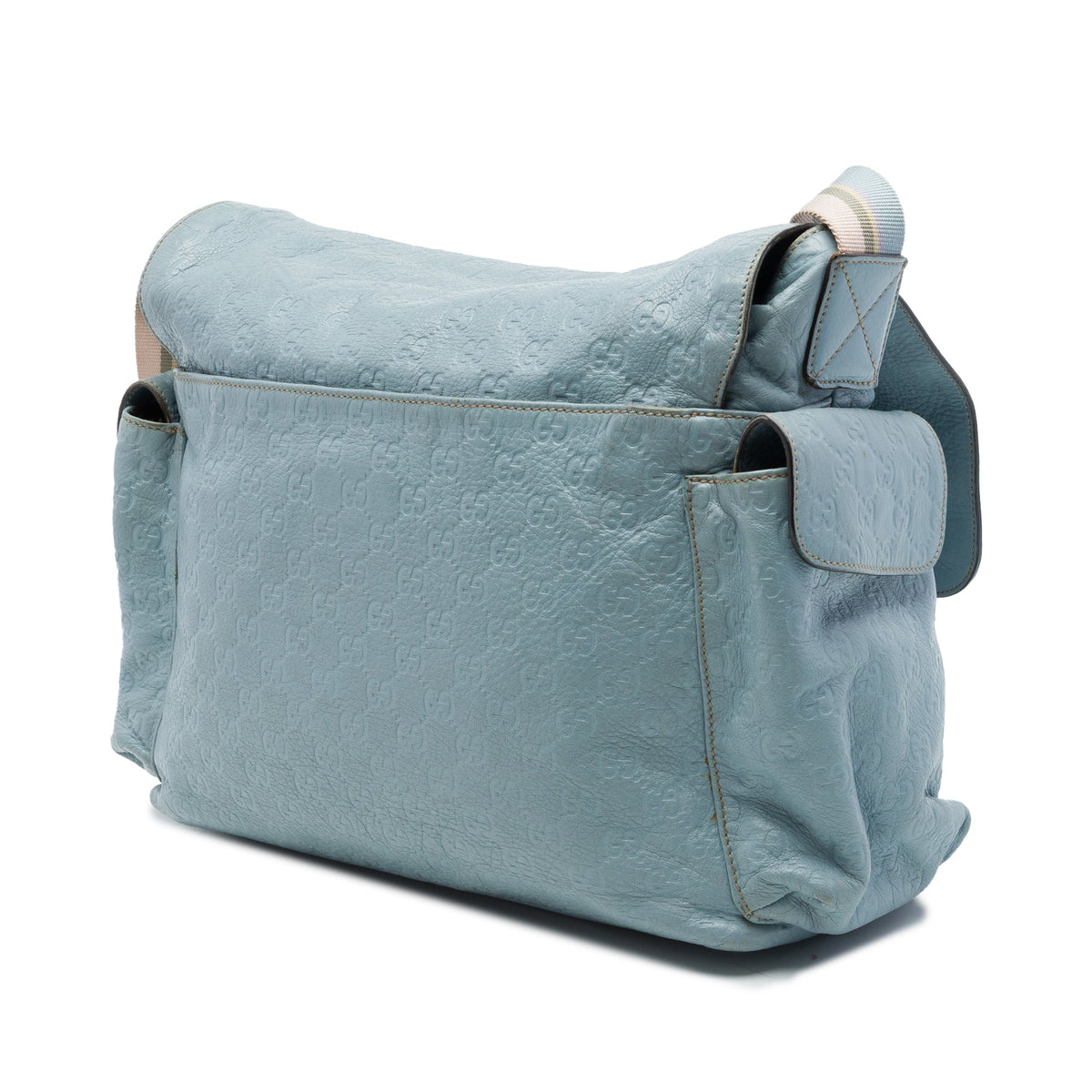 Gucci Guccissima Web Flap Diaper Bag — Blue