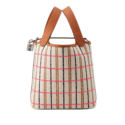 Hermès H Canvas and Swift Couverture Carre Picotin Lock 18