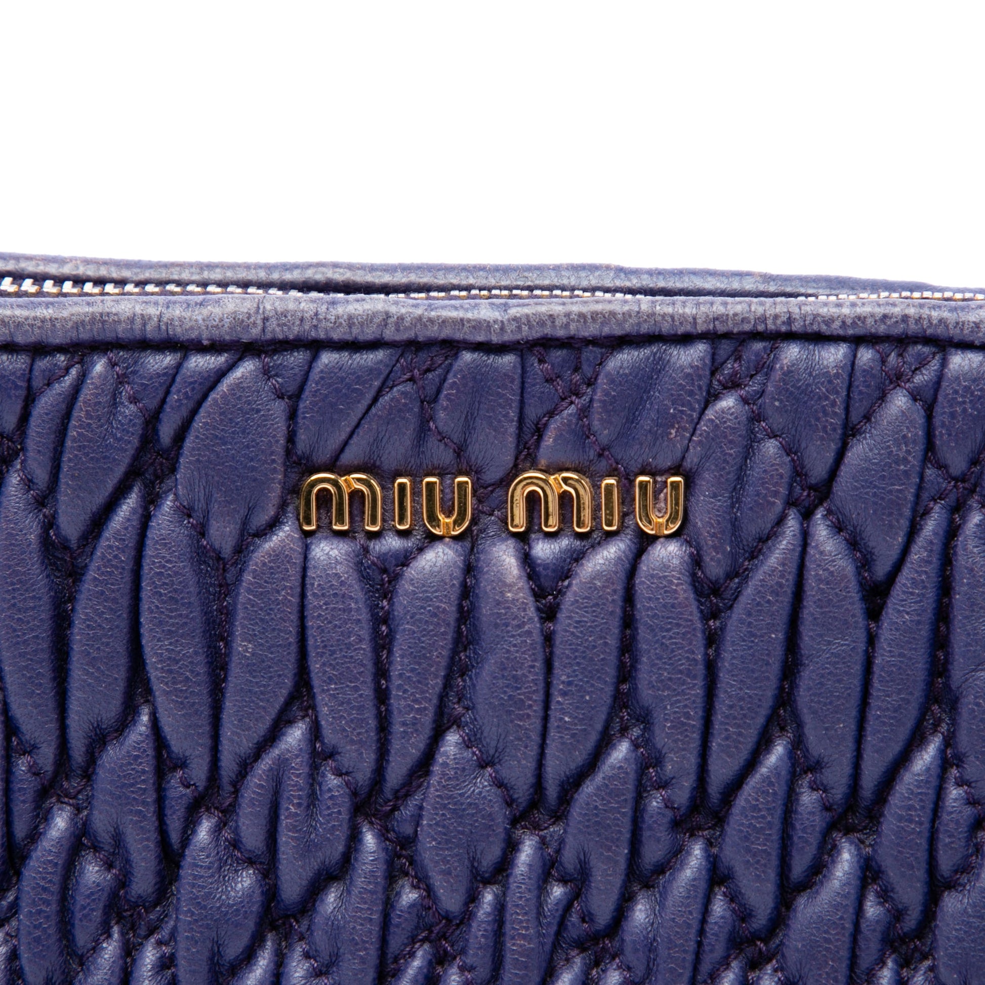 Miu Miu Matelasse Nappa Crystal Charm Shoulder Bag