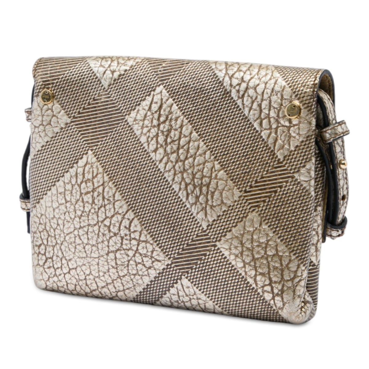 Burberry Embossed Grain Check Leather Langley Crossbody