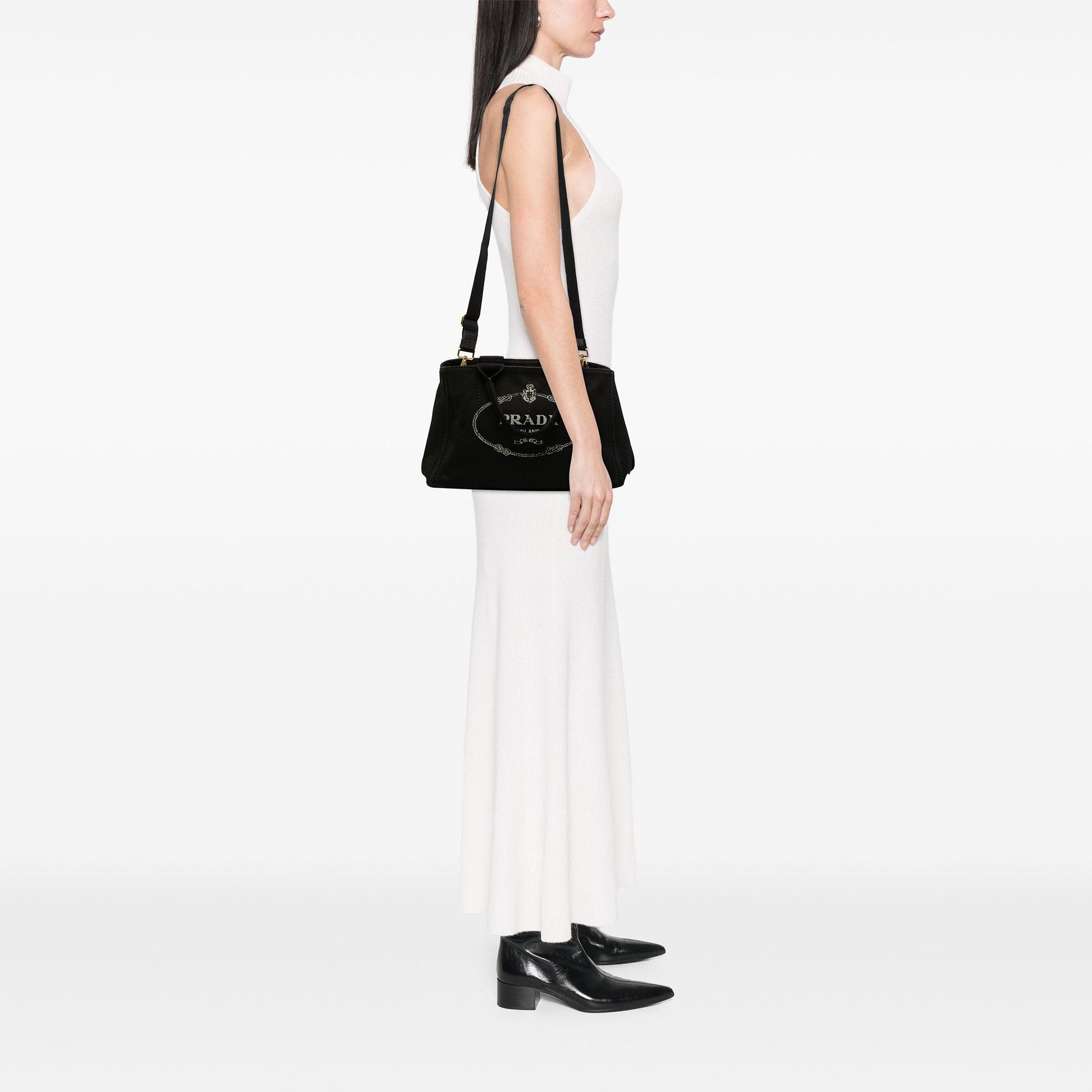 Prada Canvas Canapa Logo Satchel