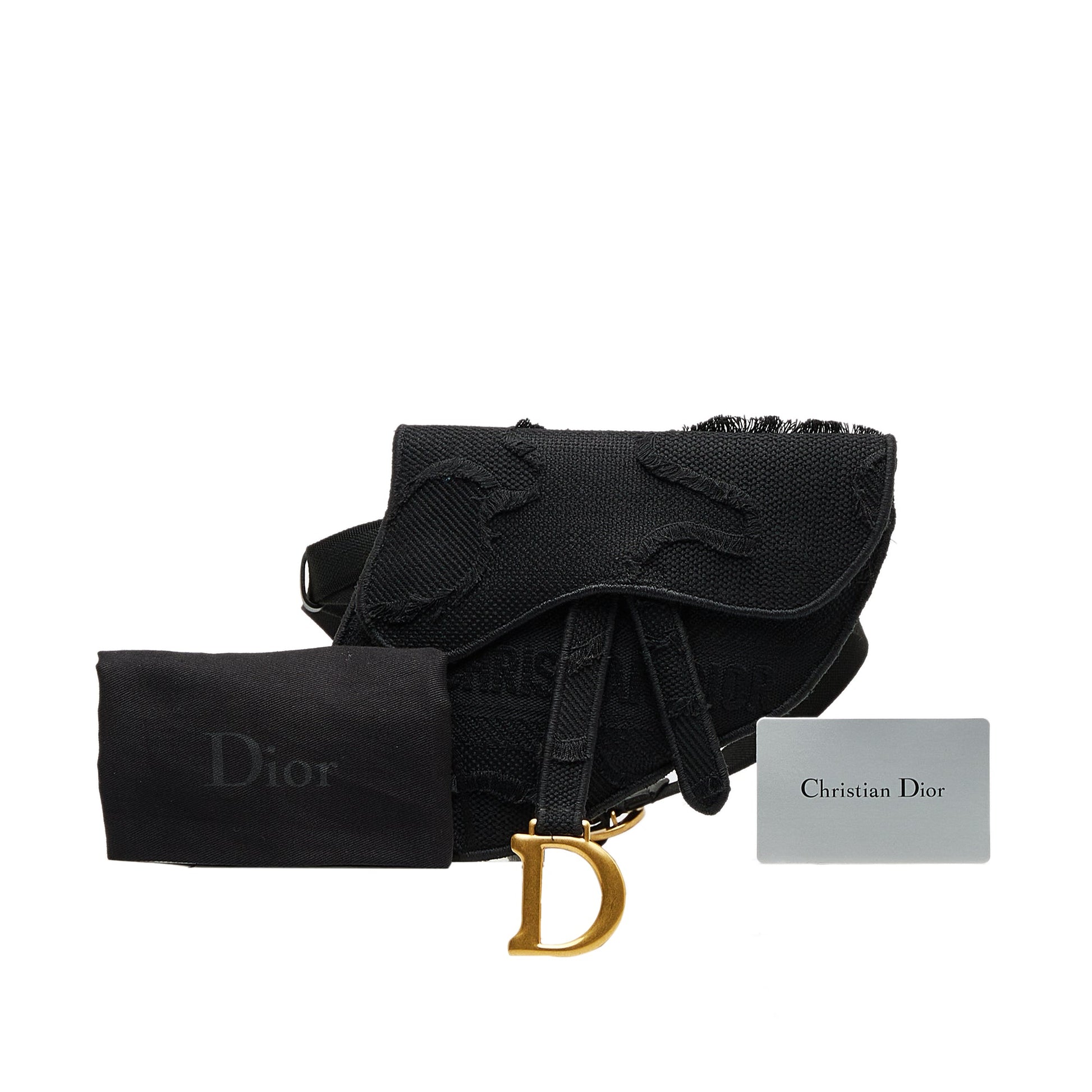 Dior Embroidered Canvas Camouflage Saddle Belt Bag