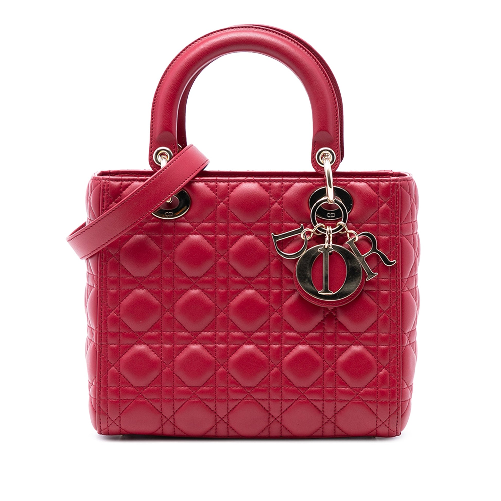 Dior Medium Lambskin Cannage Lady Dior