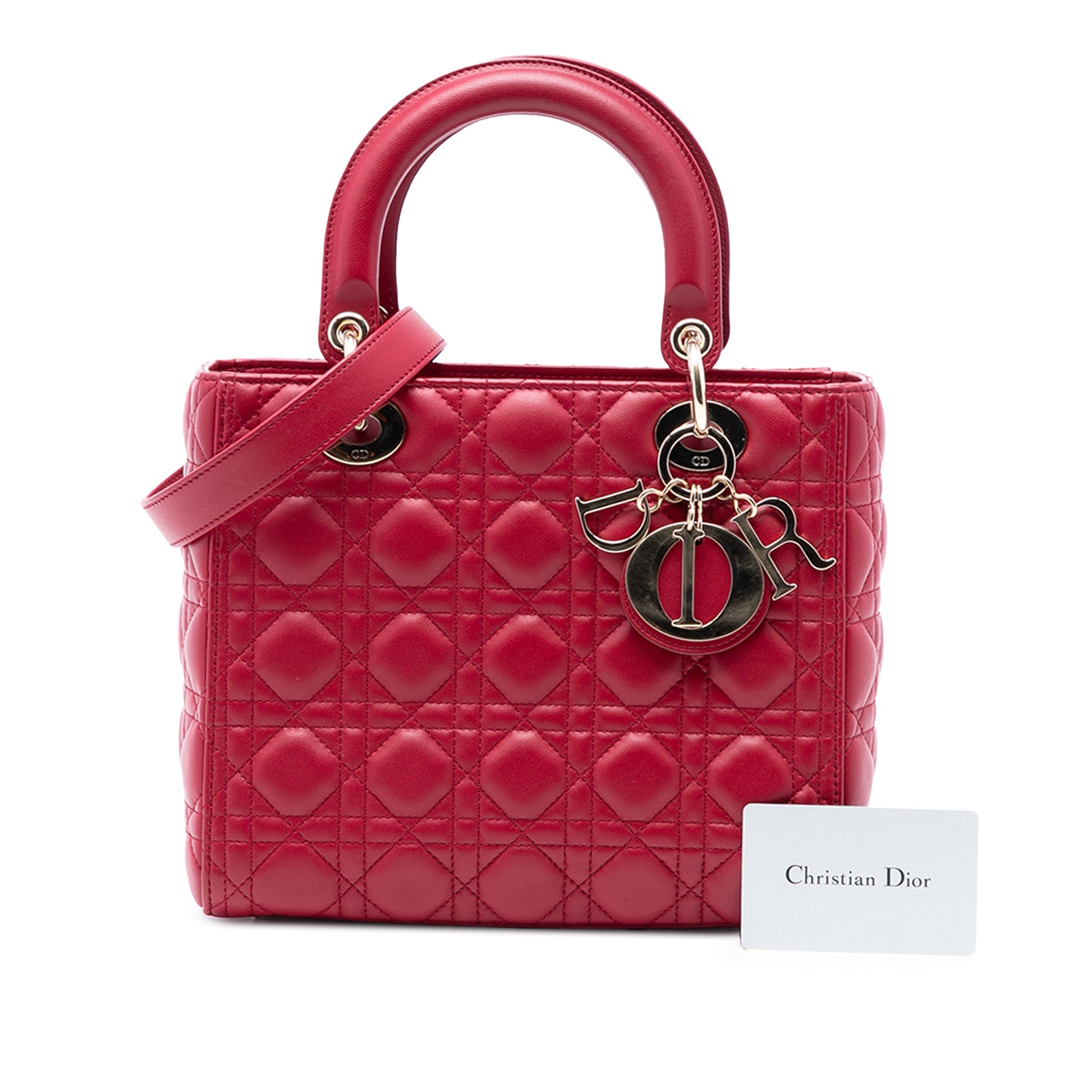 Dior Medium Lambskin Cannage Lady Dior