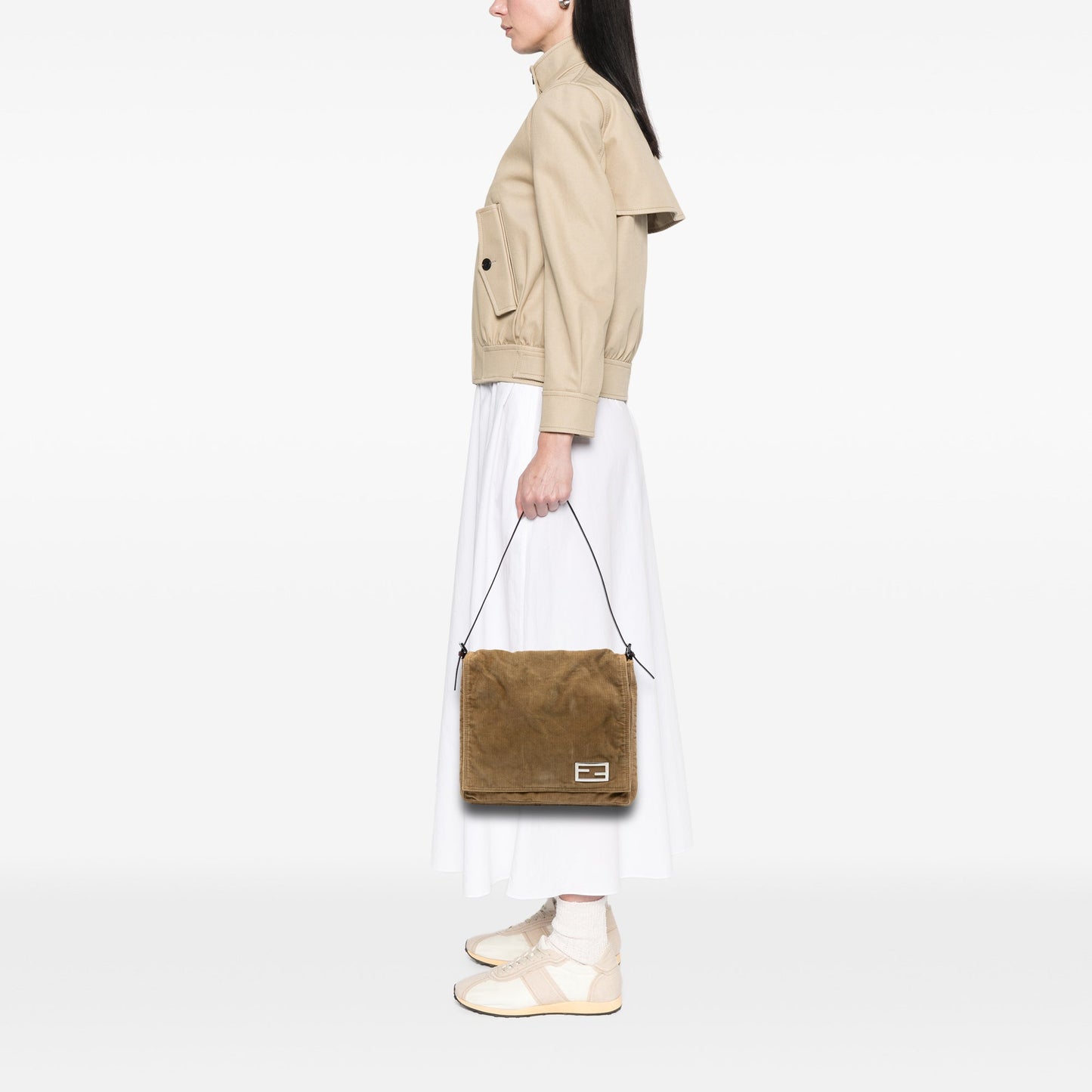 Fendi Corduroy Shoulder Bag
