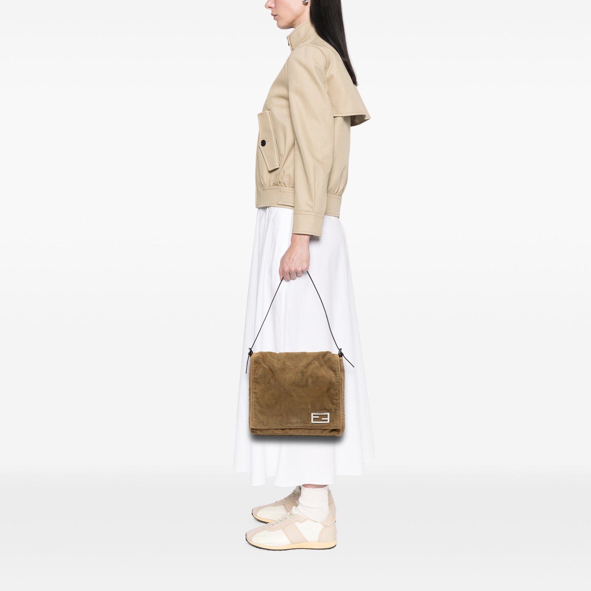 Fendi Corduroy Shoulder Bag