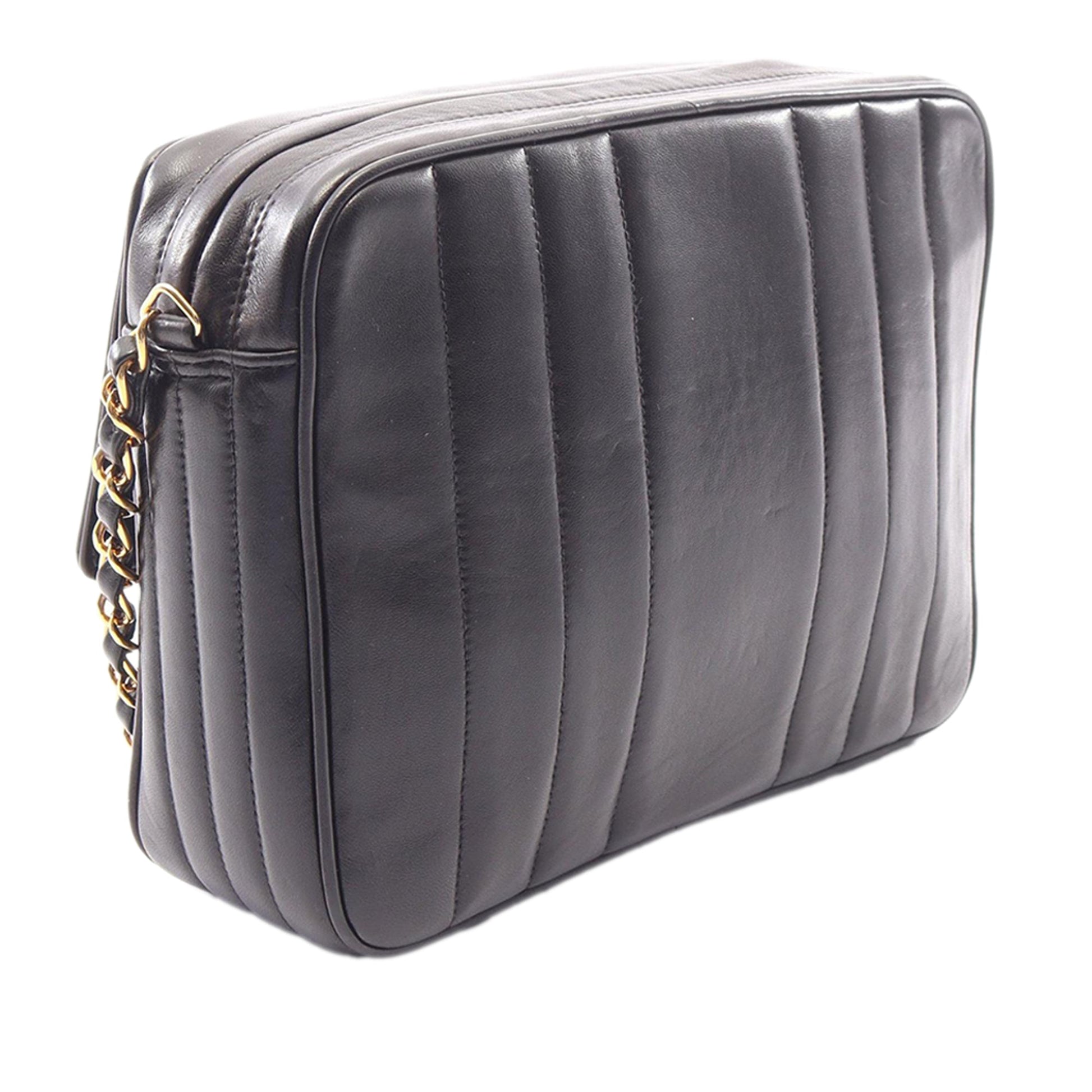Chanel CC Vertical Quilted Lambskin Tassel Flap Camera Bag